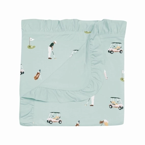 Ruffle Baby Blanket in Golf 0.5