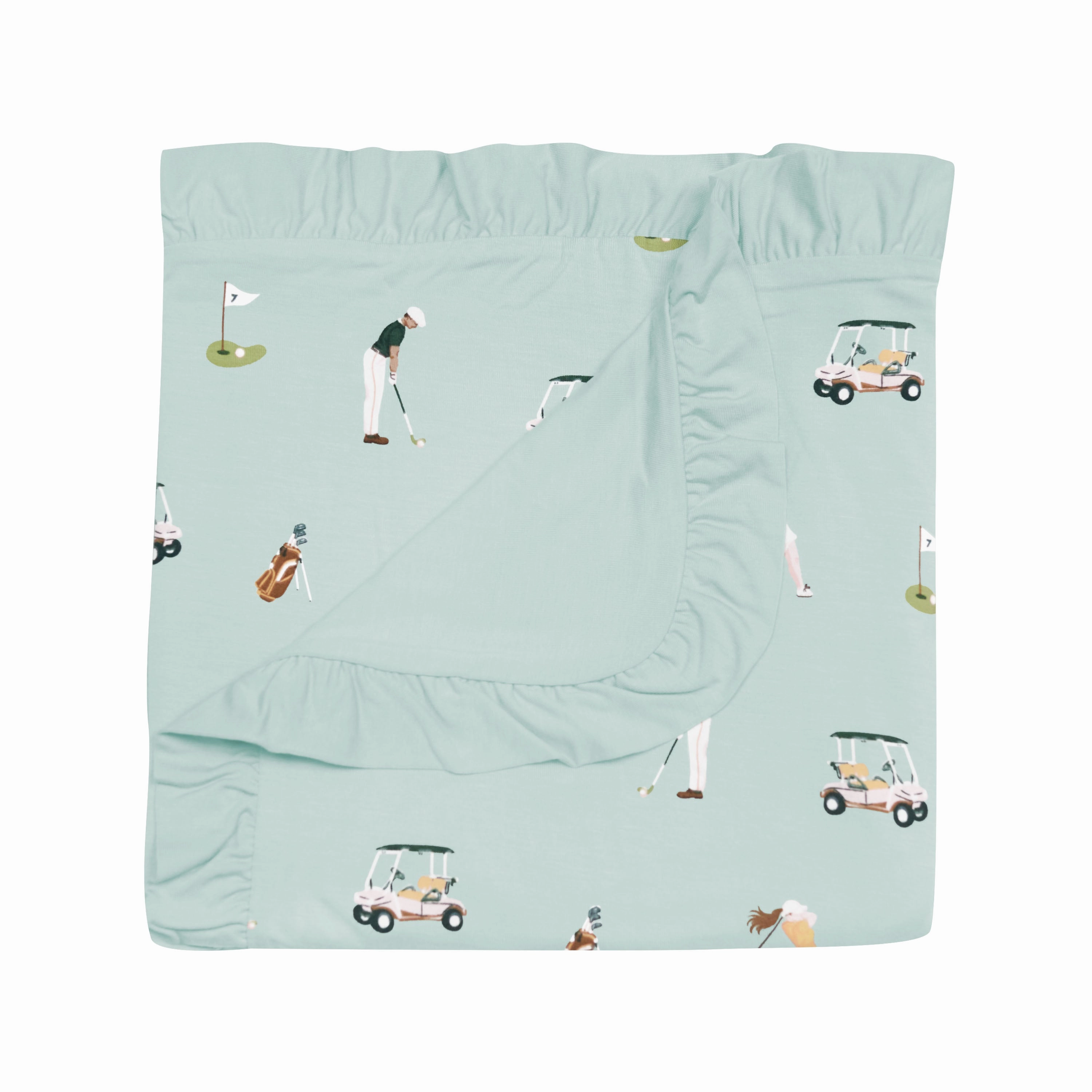 Ruffle Baby Blanket in Golf 0.5