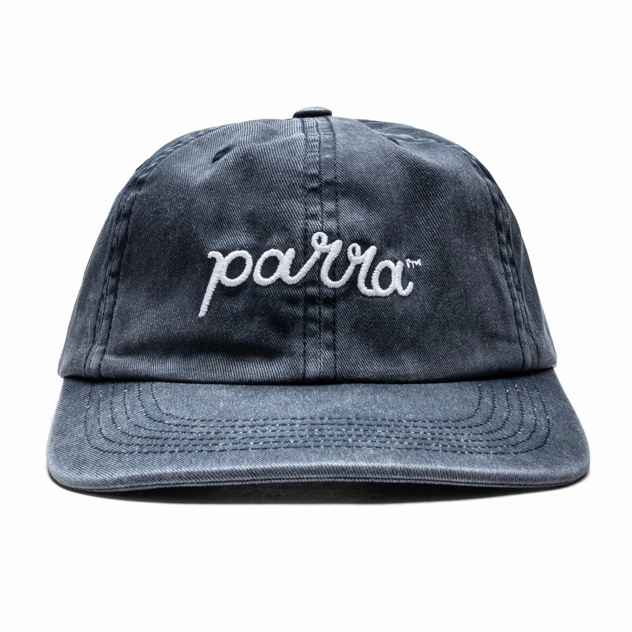 Scripted 6 Panel Hat - Washed Navy Blue