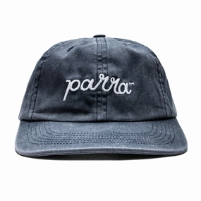 Scripted 6 Panel Hat - Washed Navy Blue