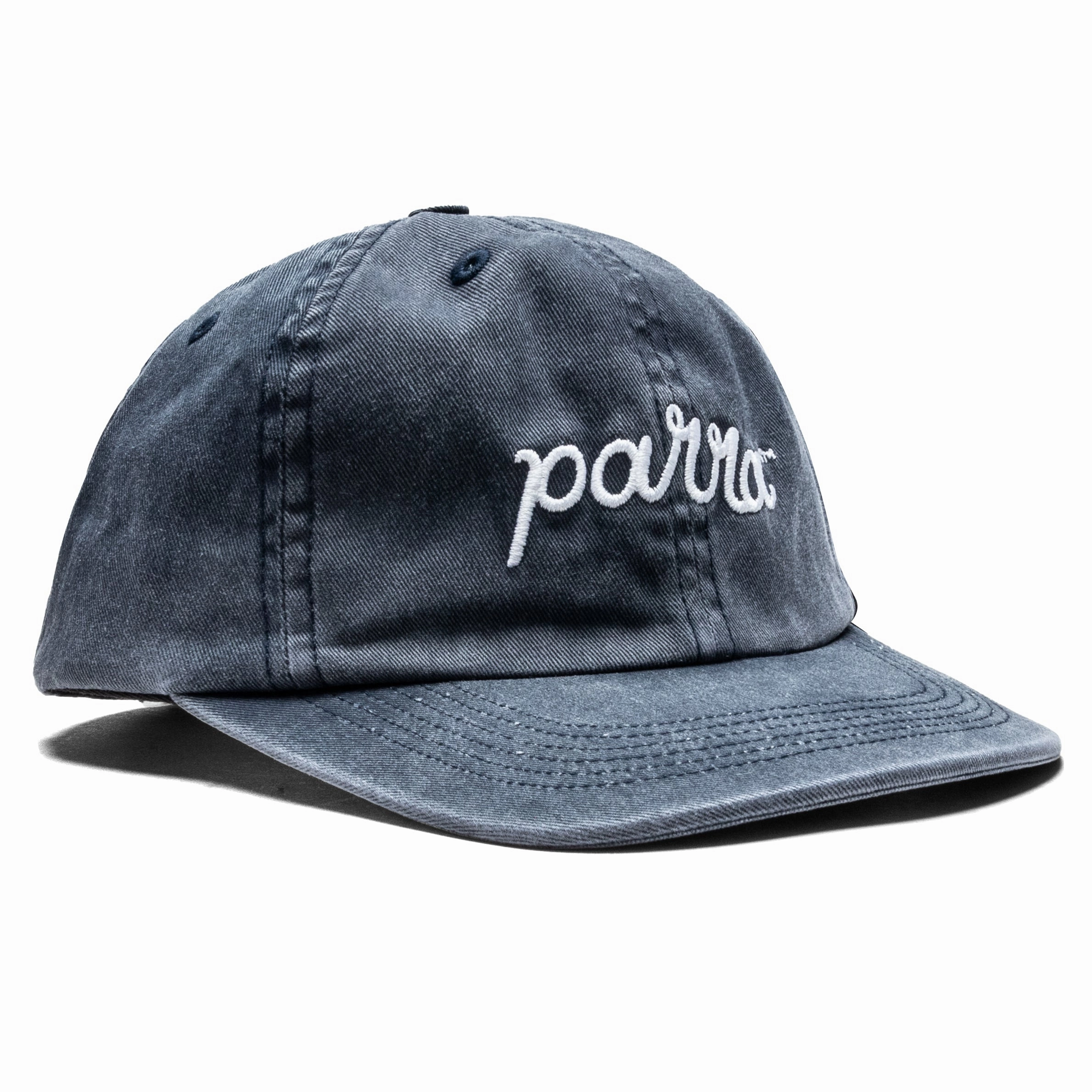 Scripted 6 Panel Hat - Washed Navy Blue