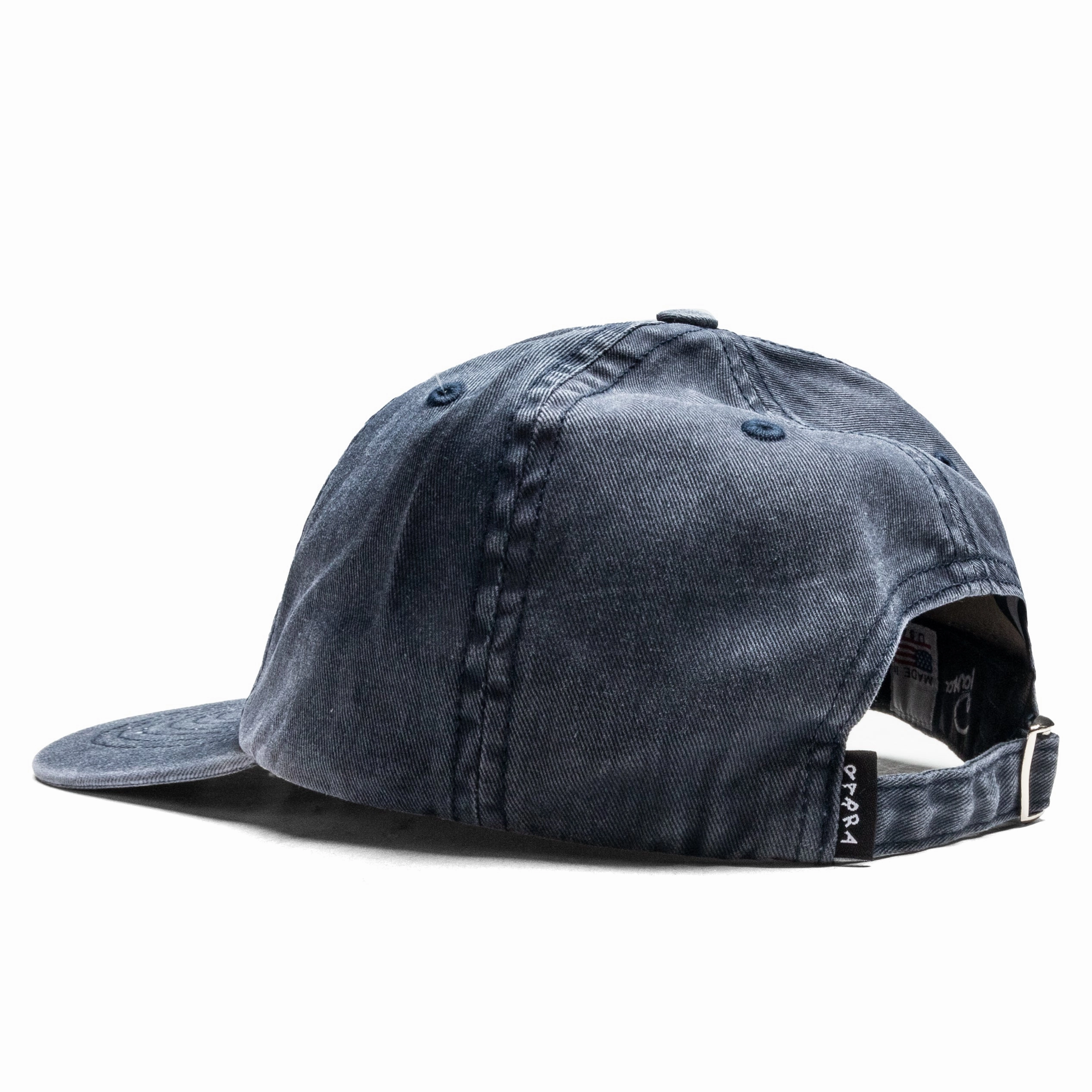 Scripted 6 Panel Hat - Washed Navy Blue
