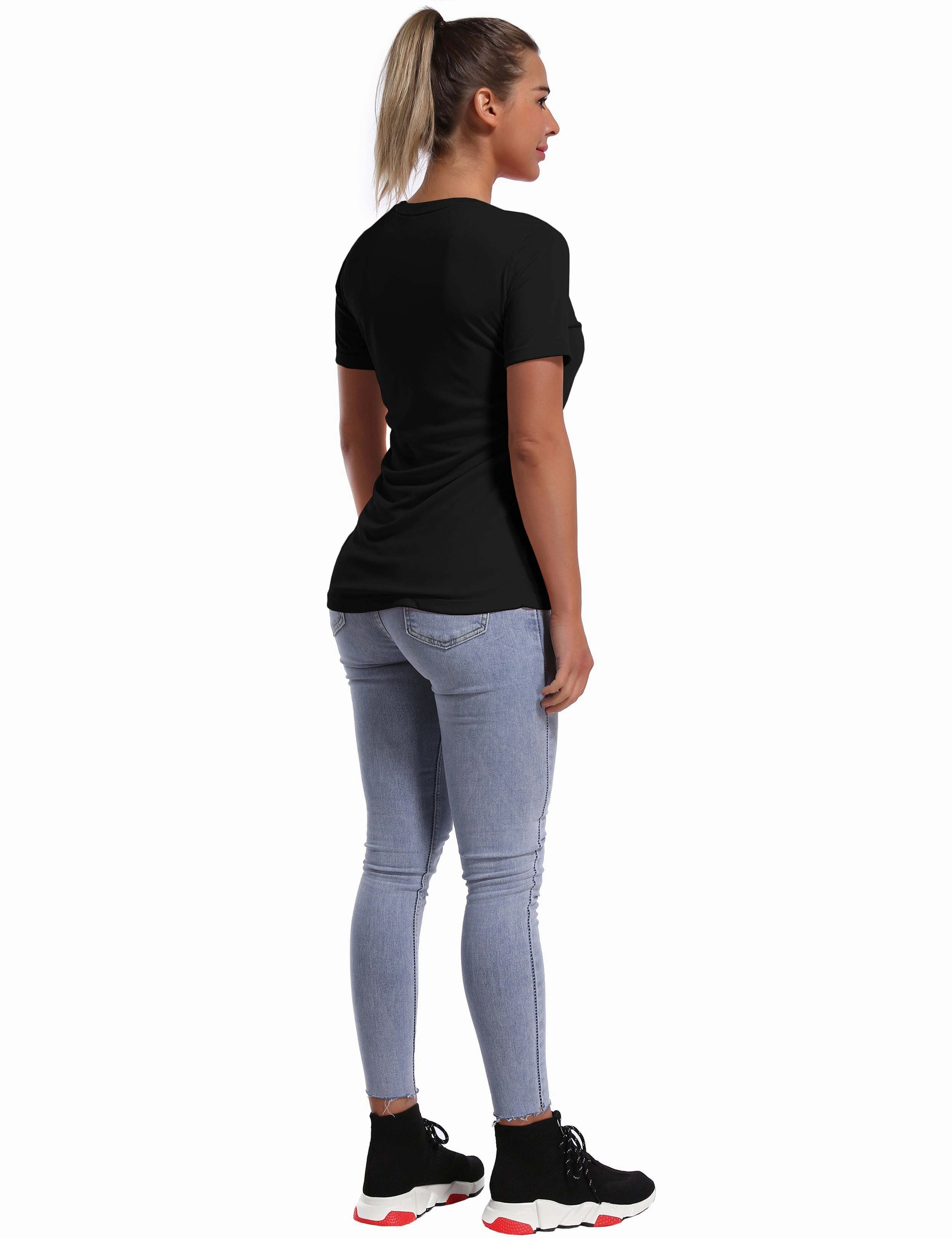Short Sleeve Athletic Shirts black_Tall Size