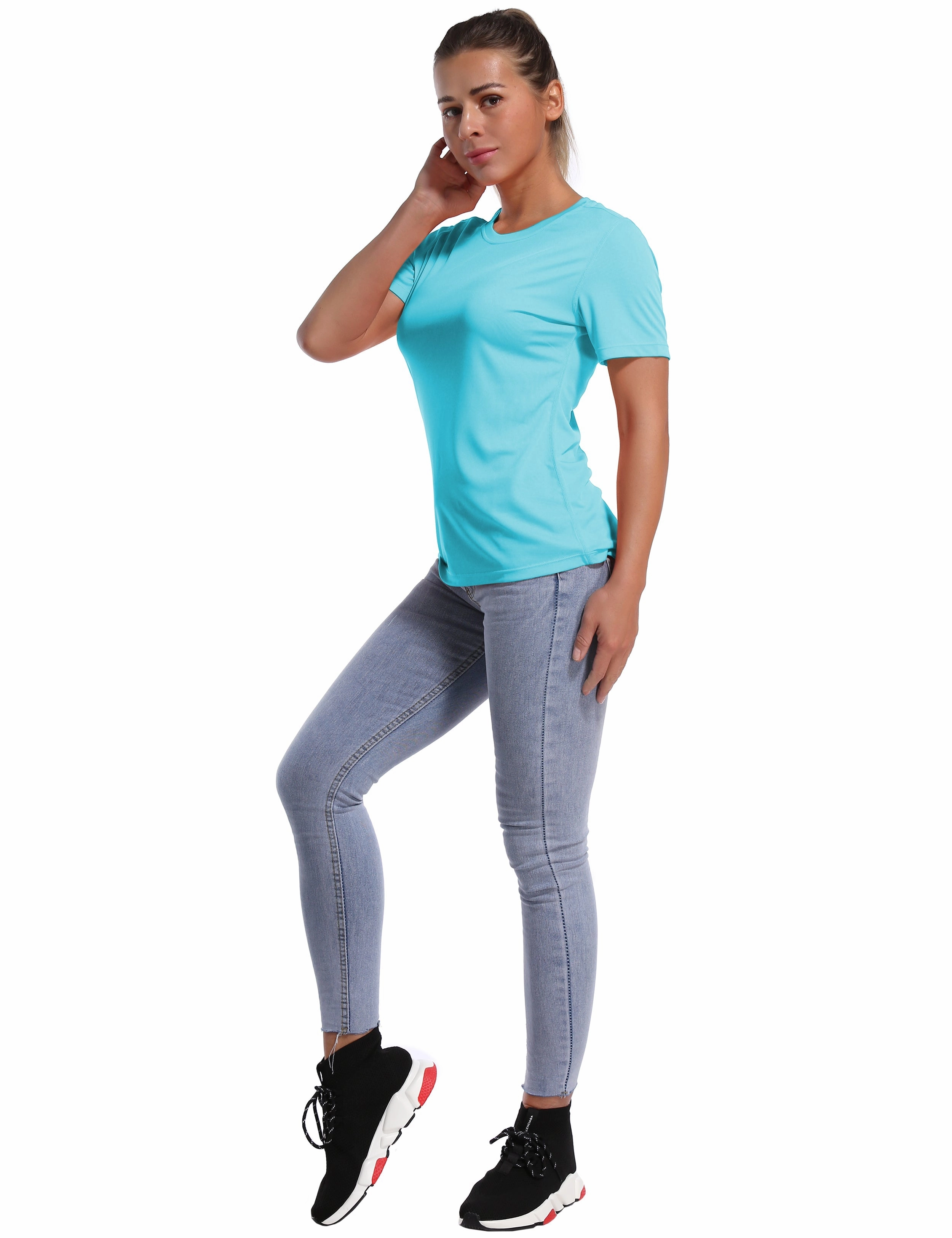 Short Sleeve Athletic Shirts blue_Running