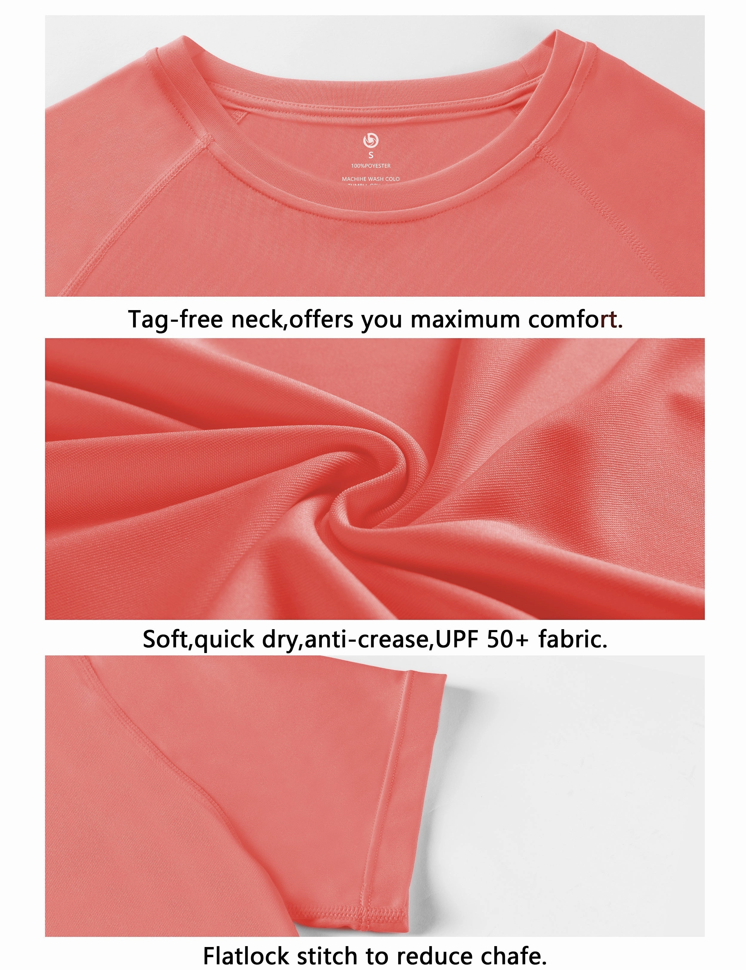 Short Sleeve Athletic Shirts coral_Jogging
