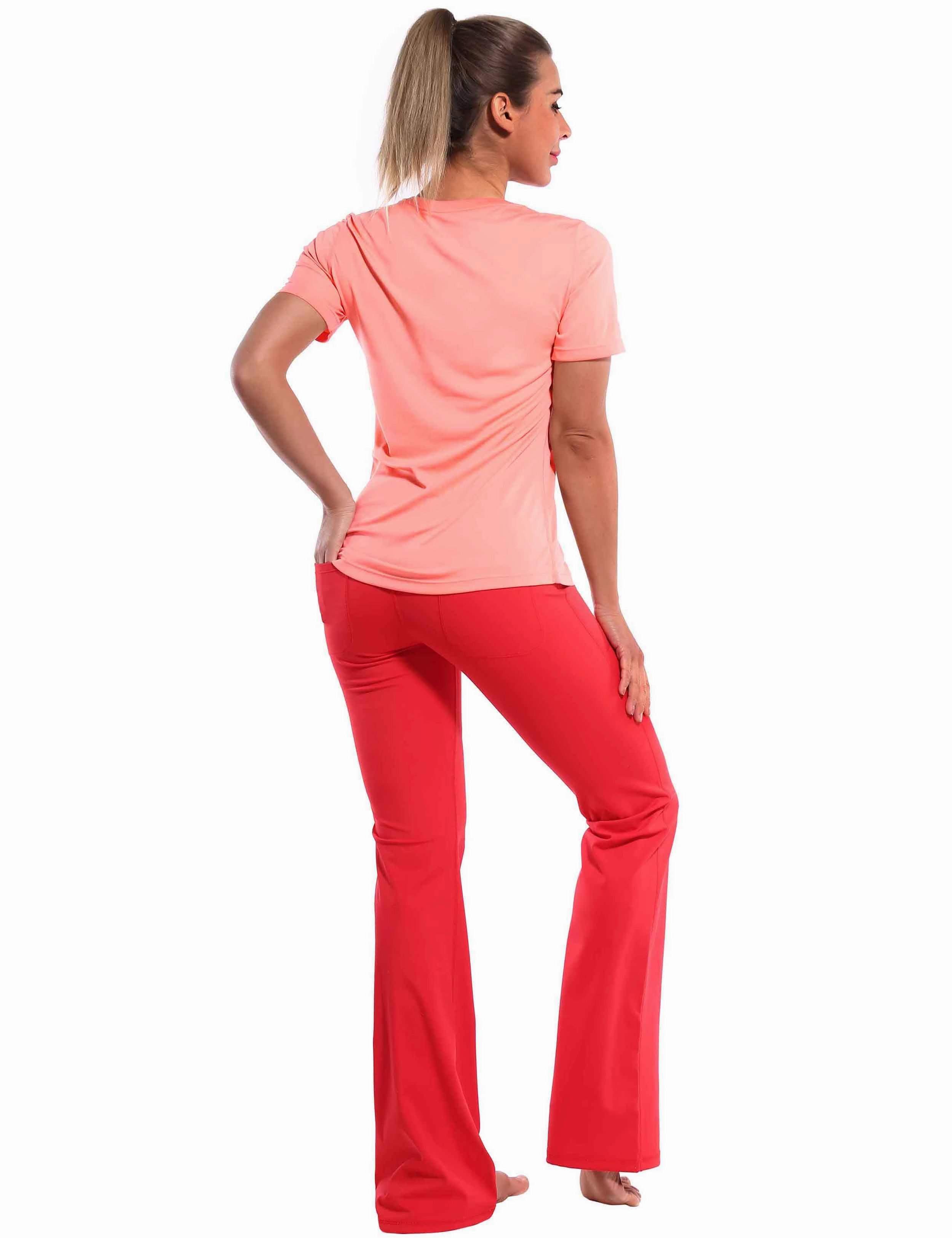 Short Sleeve Athletic Shirts coral_Jogging
