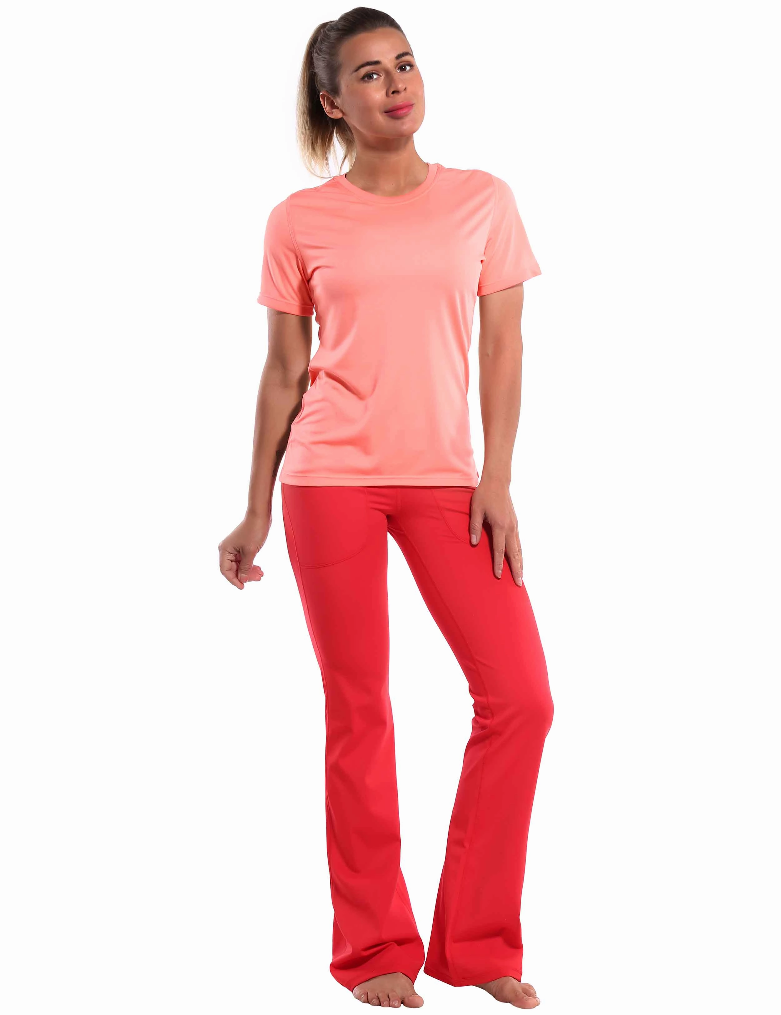 Short Sleeve Athletic Shirts coral_Jogging