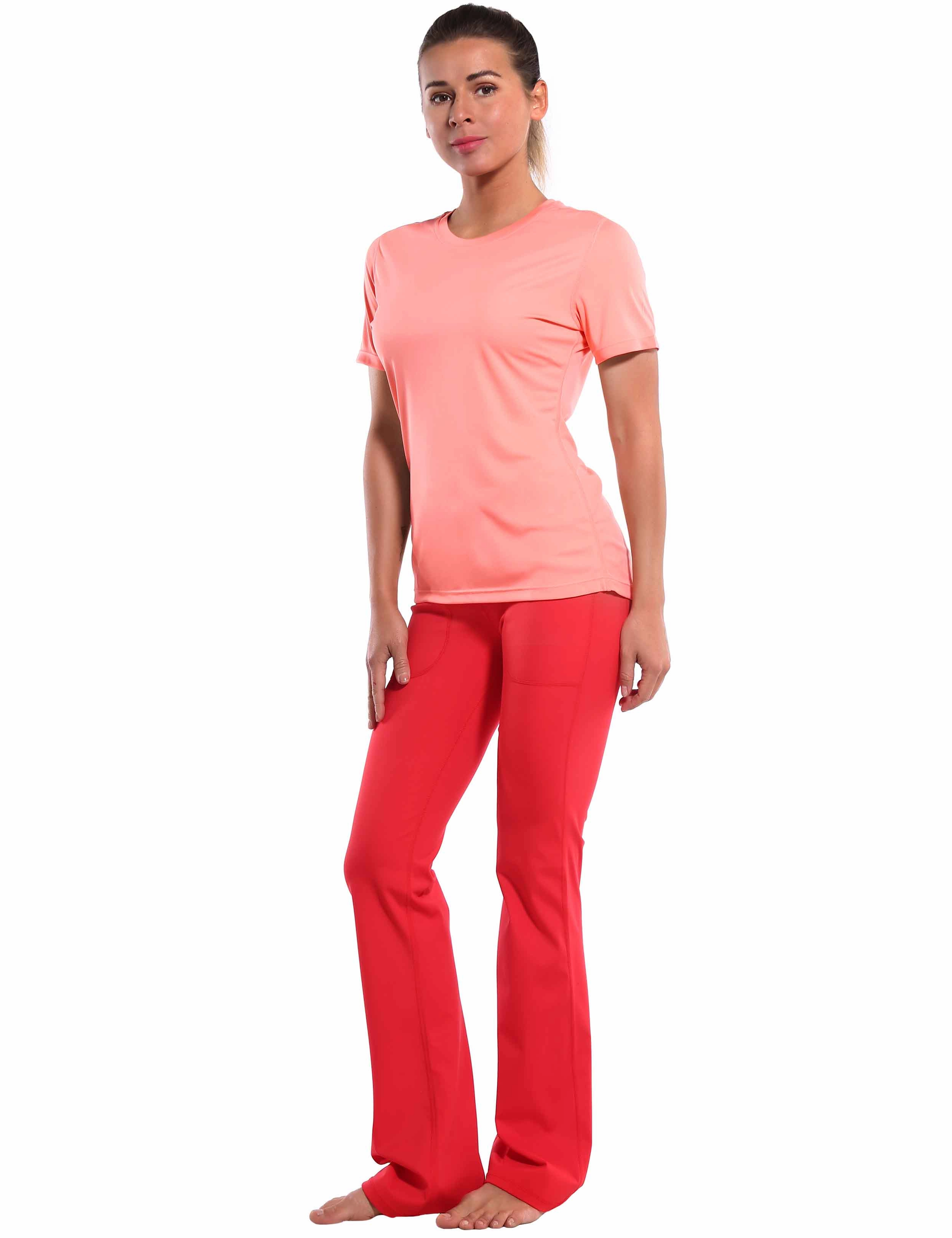 Short Sleeve Athletic Shirts coral_Jogging