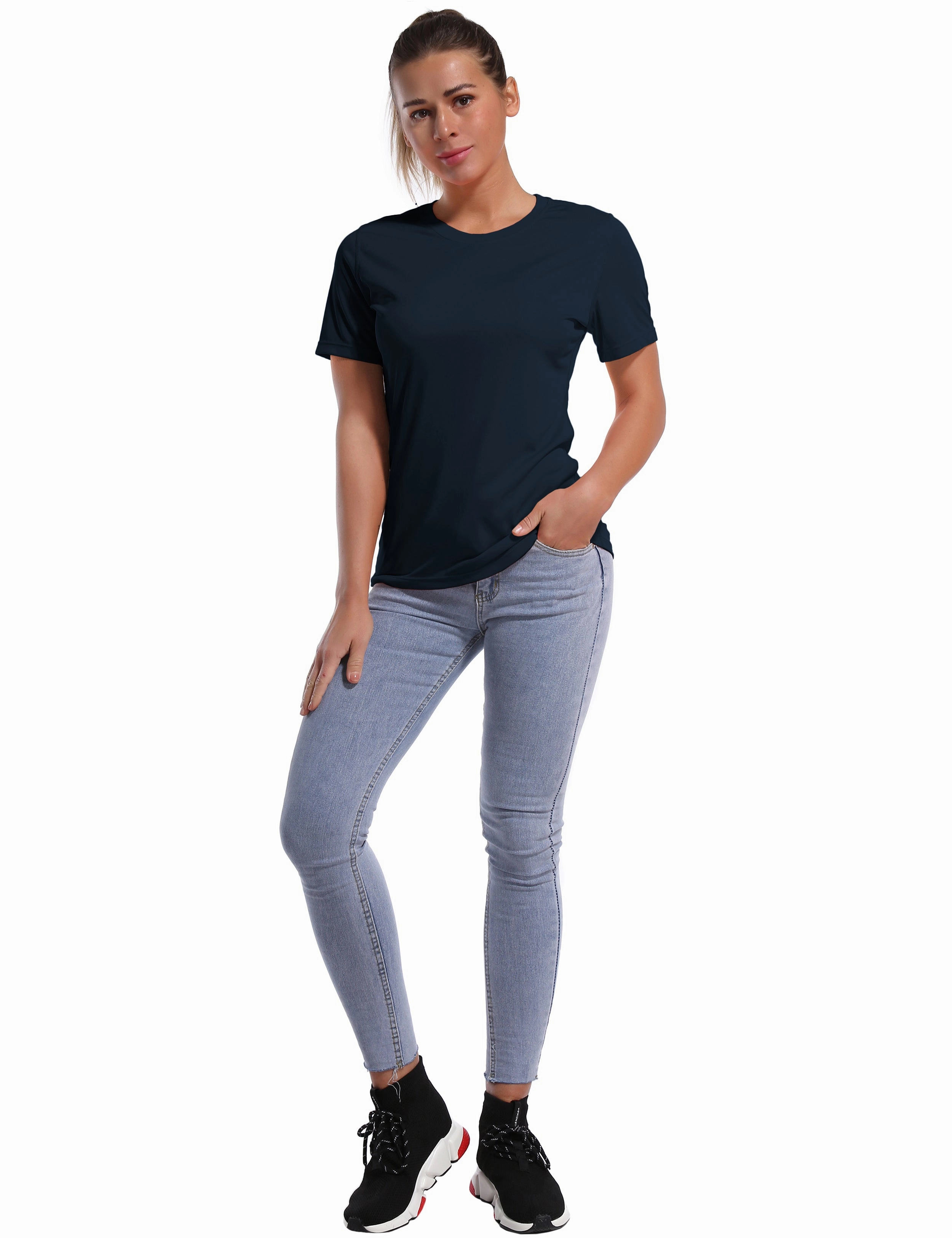 Short Sleeve Athletic Shirts darknavy_Tall Size