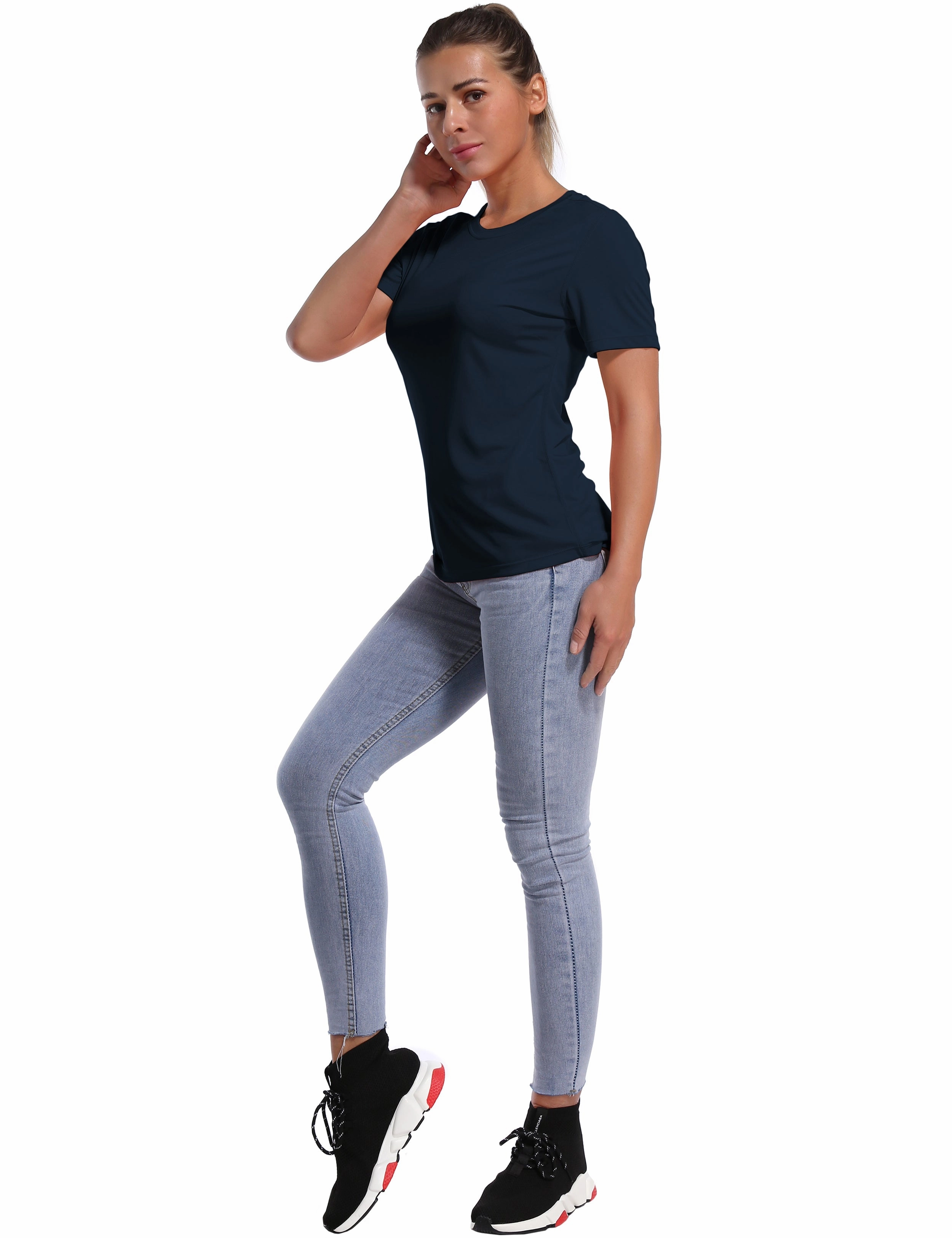 Short Sleeve Athletic Shirts darknavy_Tall Size