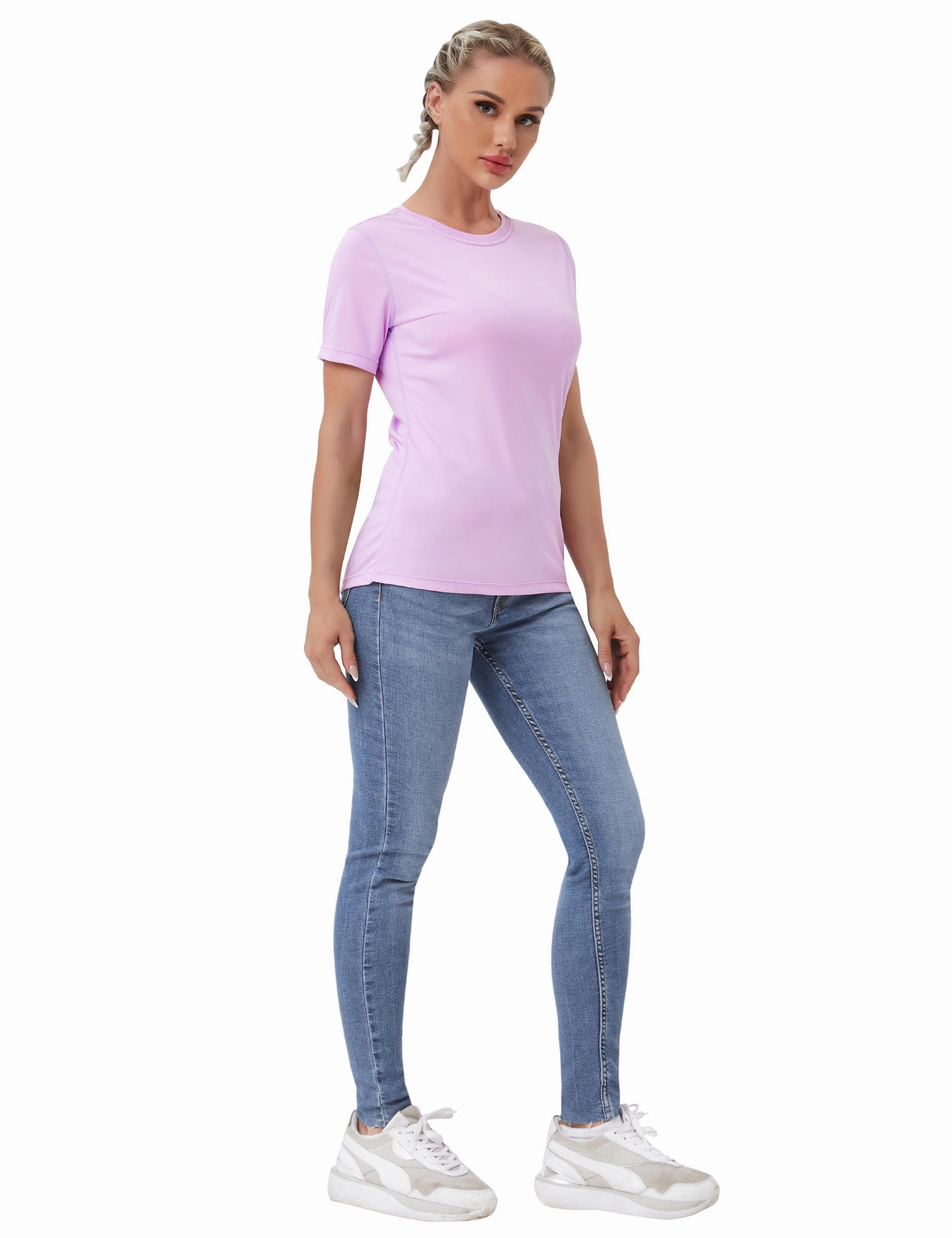 Short Sleeve Athletic Shirts purple_Tall Size