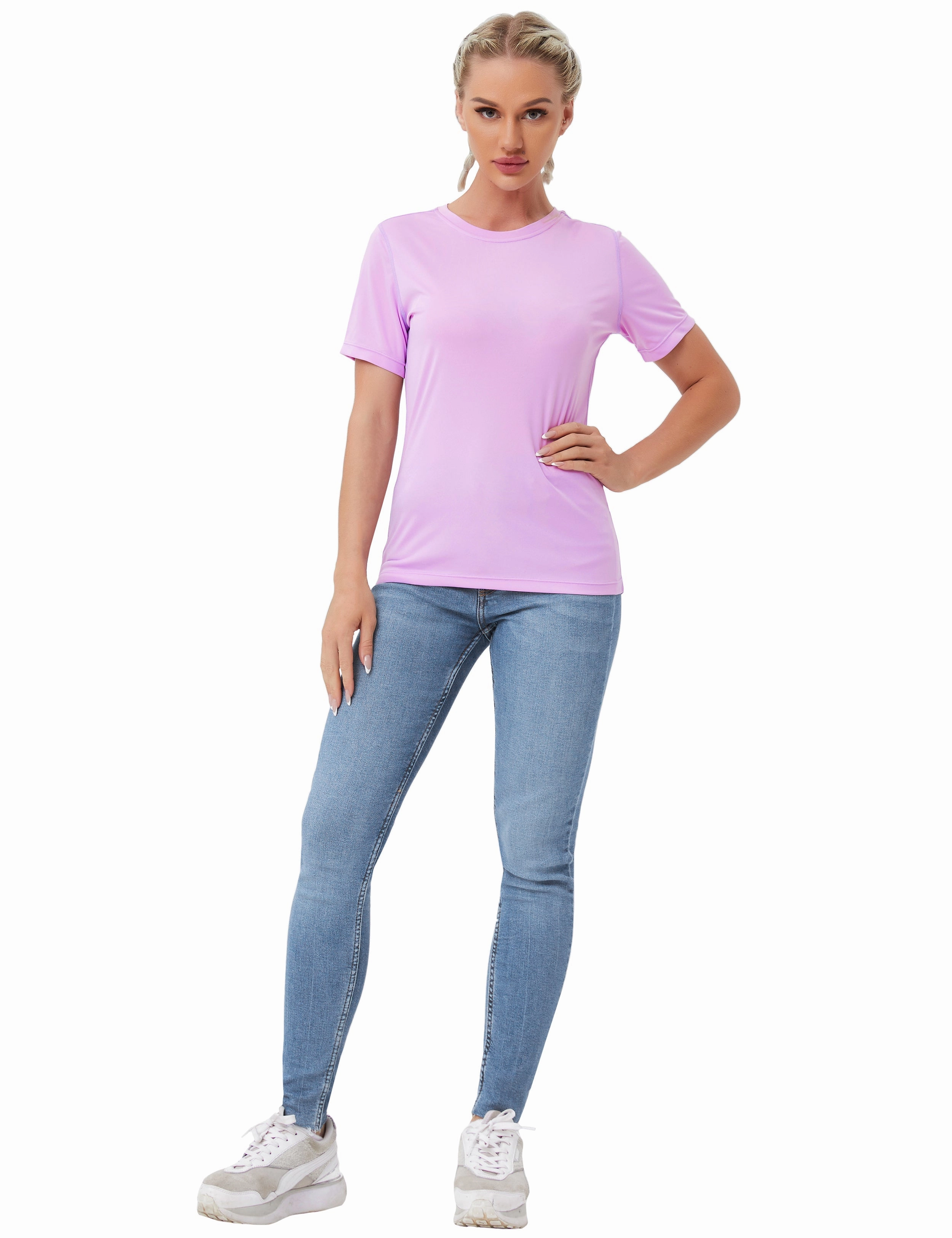 Short Sleeve Athletic Shirts purple_Tall Size