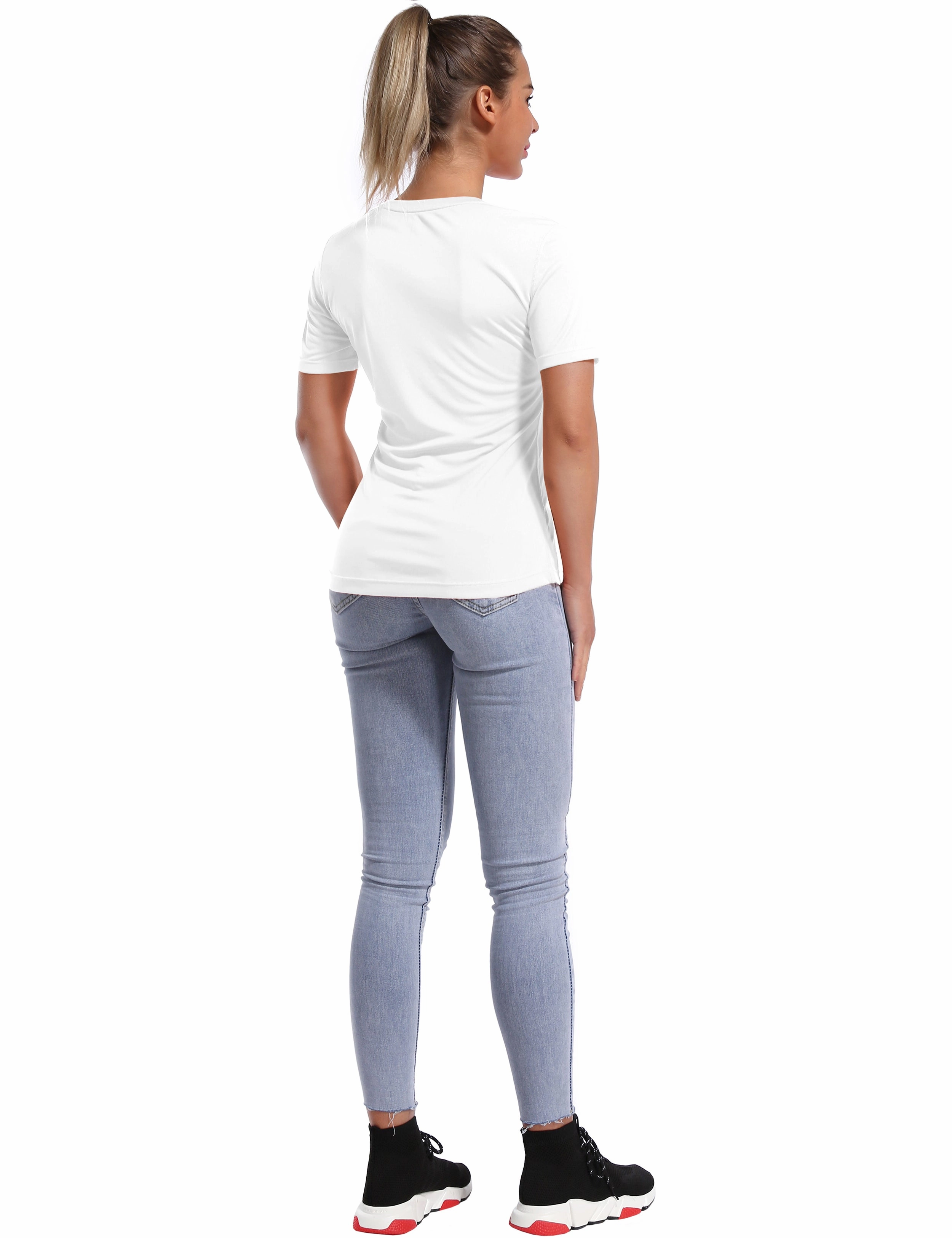 Short Sleeve Athletic Shirts white_Biking