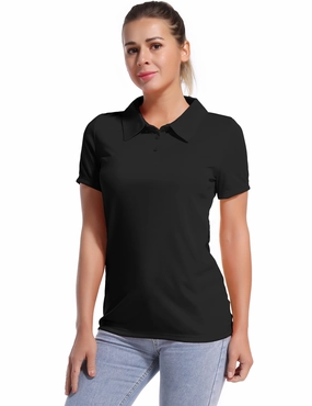 Short Sleeve Slim Fit Polo Shirt black_Plus Size