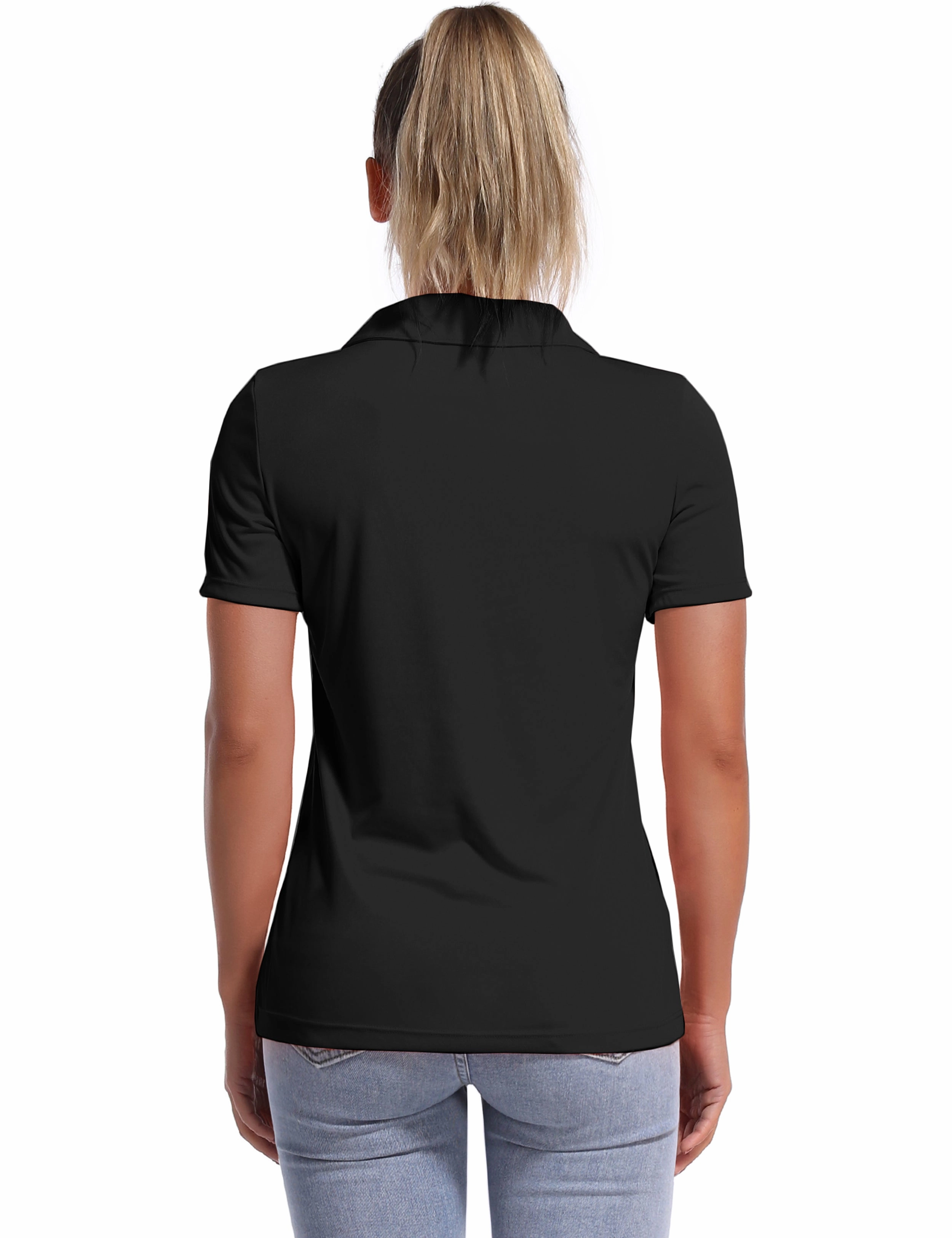 Short Sleeve Slim Fit Polo Shirt black_Plus Size