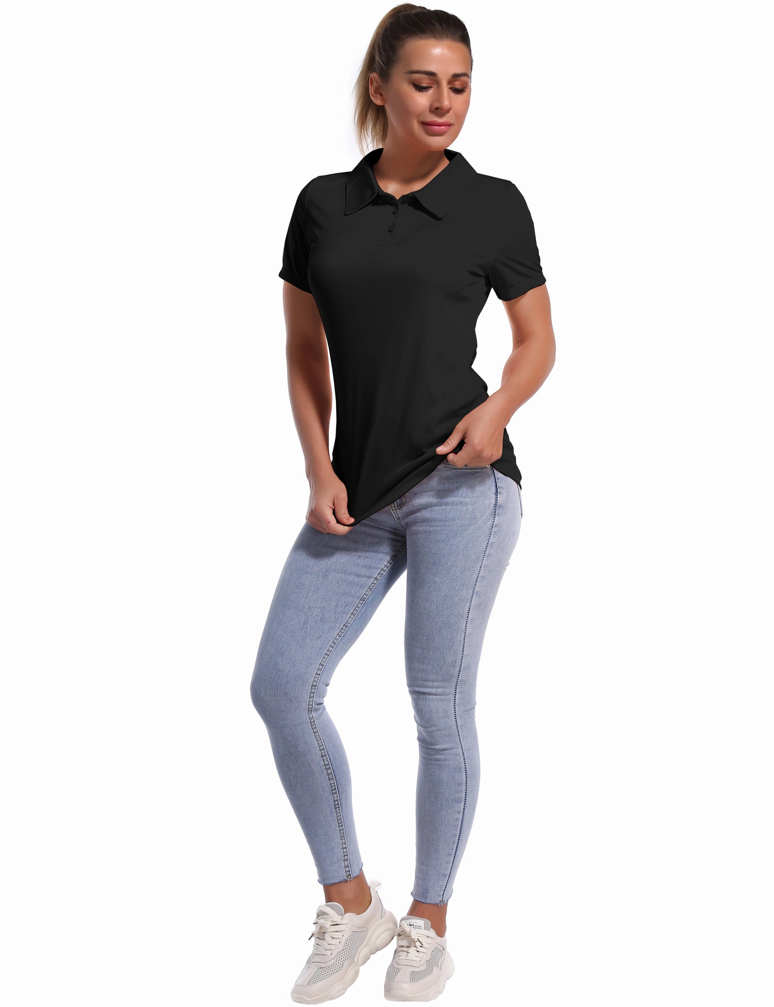 Short Sleeve Slim Fit Polo Shirt black_Tall Size
