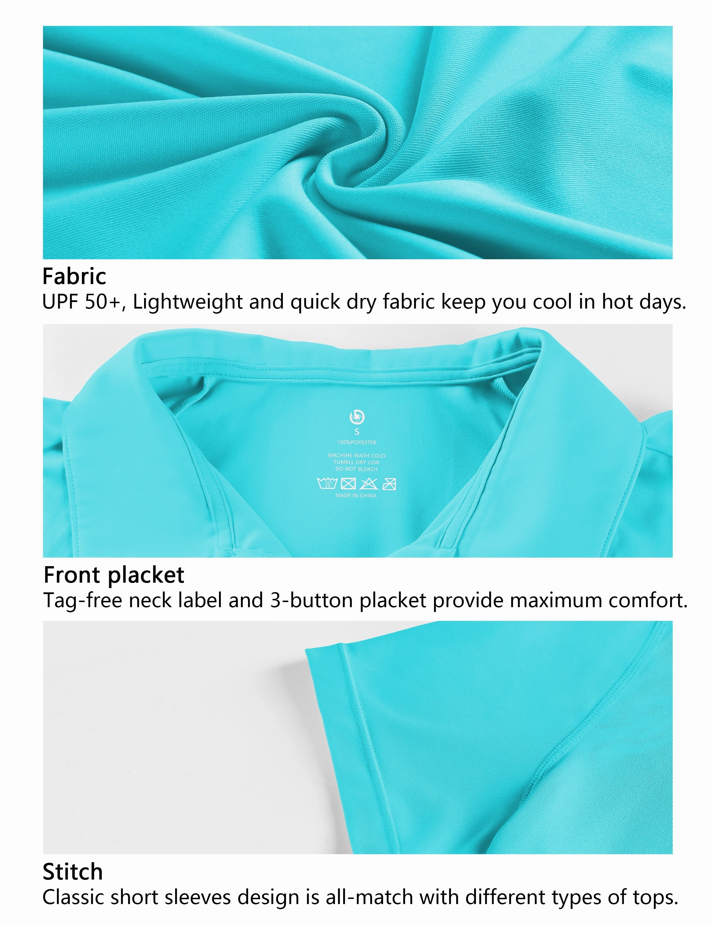 Short Sleeve Slim Fit Polo Shirt blue_Jogging