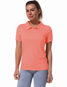 Short Sleeve Slim Fit Polo Shirt coral_Plus Size