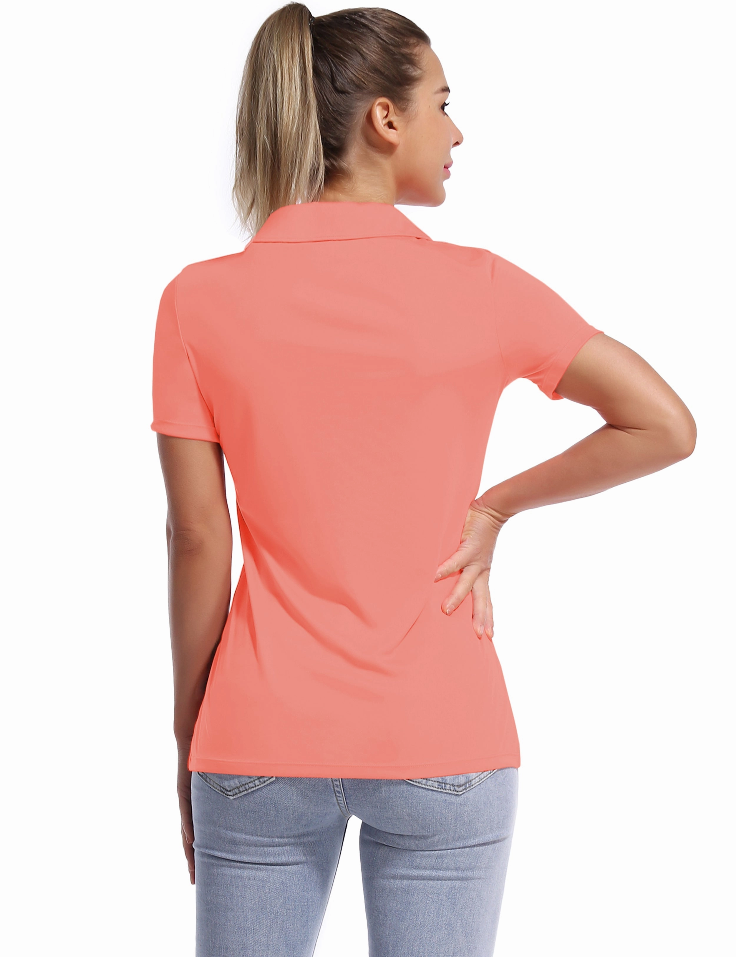Short Sleeve Slim Fit Polo Shirt coral_Tall Size