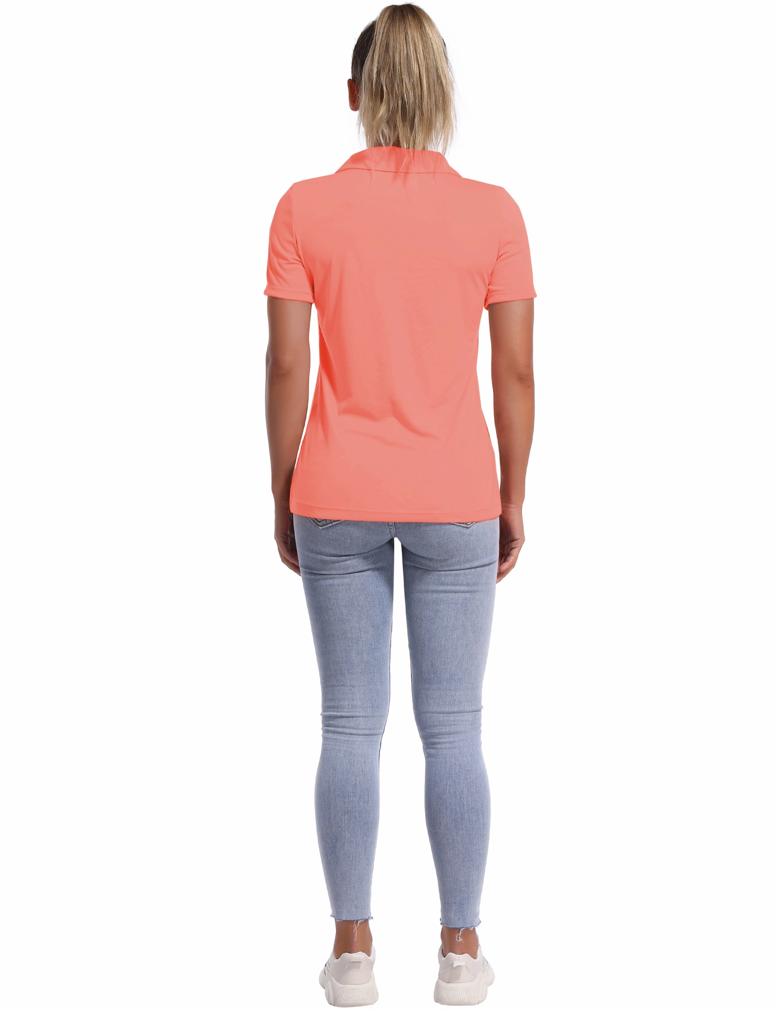 Short Sleeve Slim Fit Polo Shirt coral_Tall Size