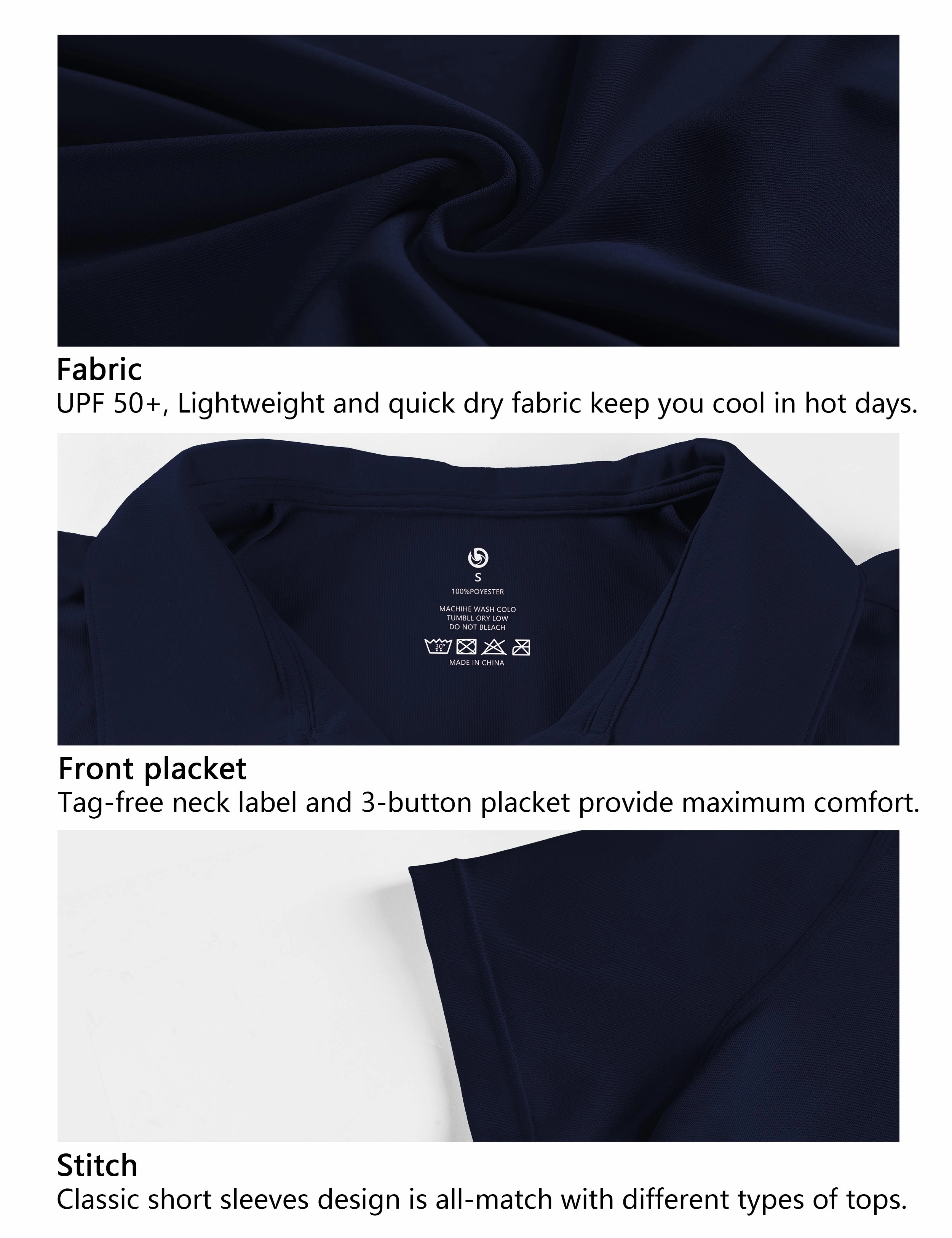 Short Sleeve Slim Fit Polo Shirt darknavy_Tall Size