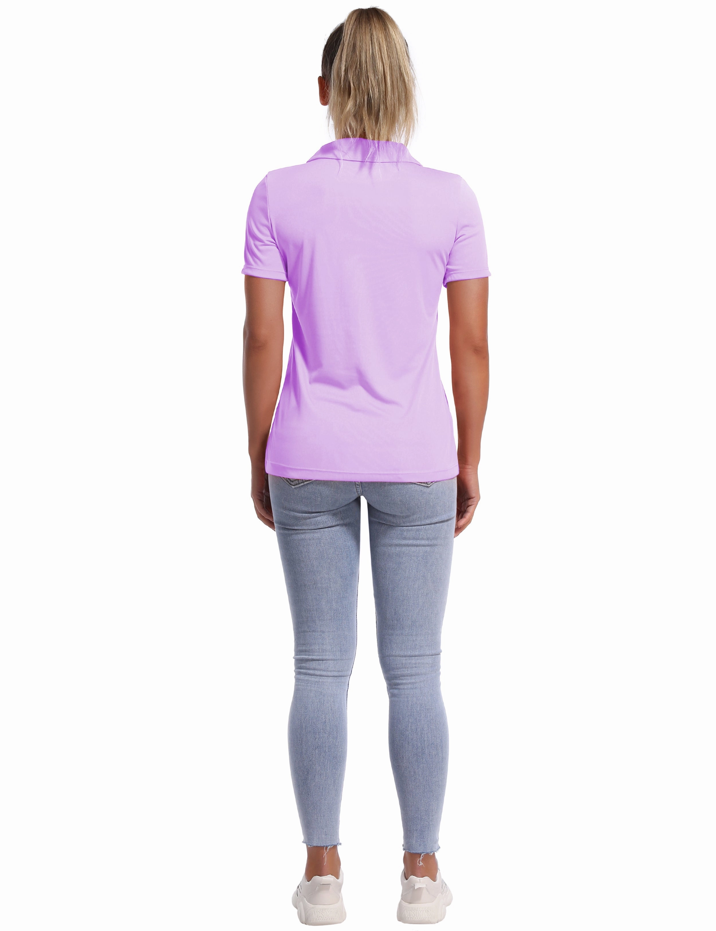 Short Sleeve Slim Fit Polo Shirt purple_Running