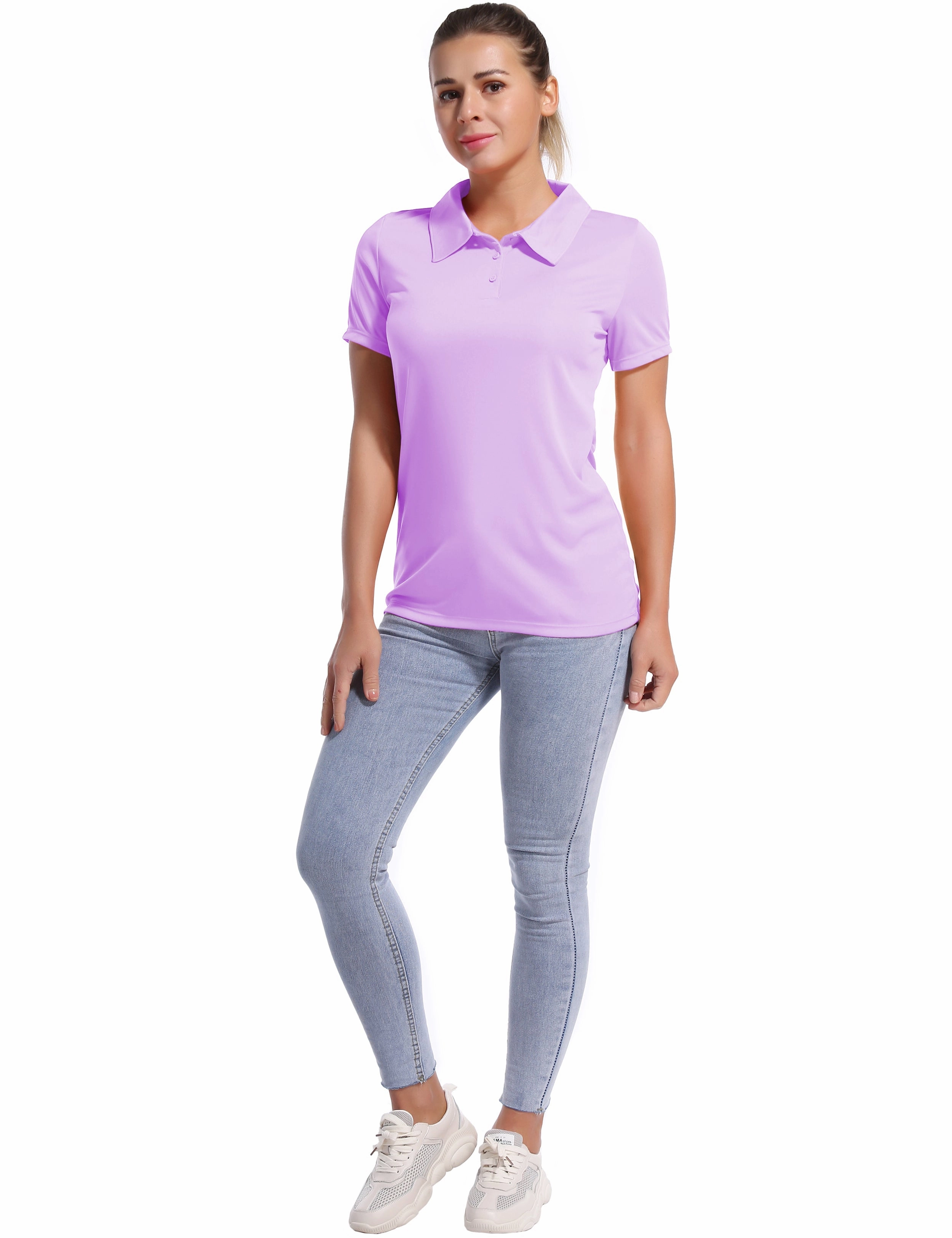 Short Sleeve Slim Fit Polo Shirt purple_Running
