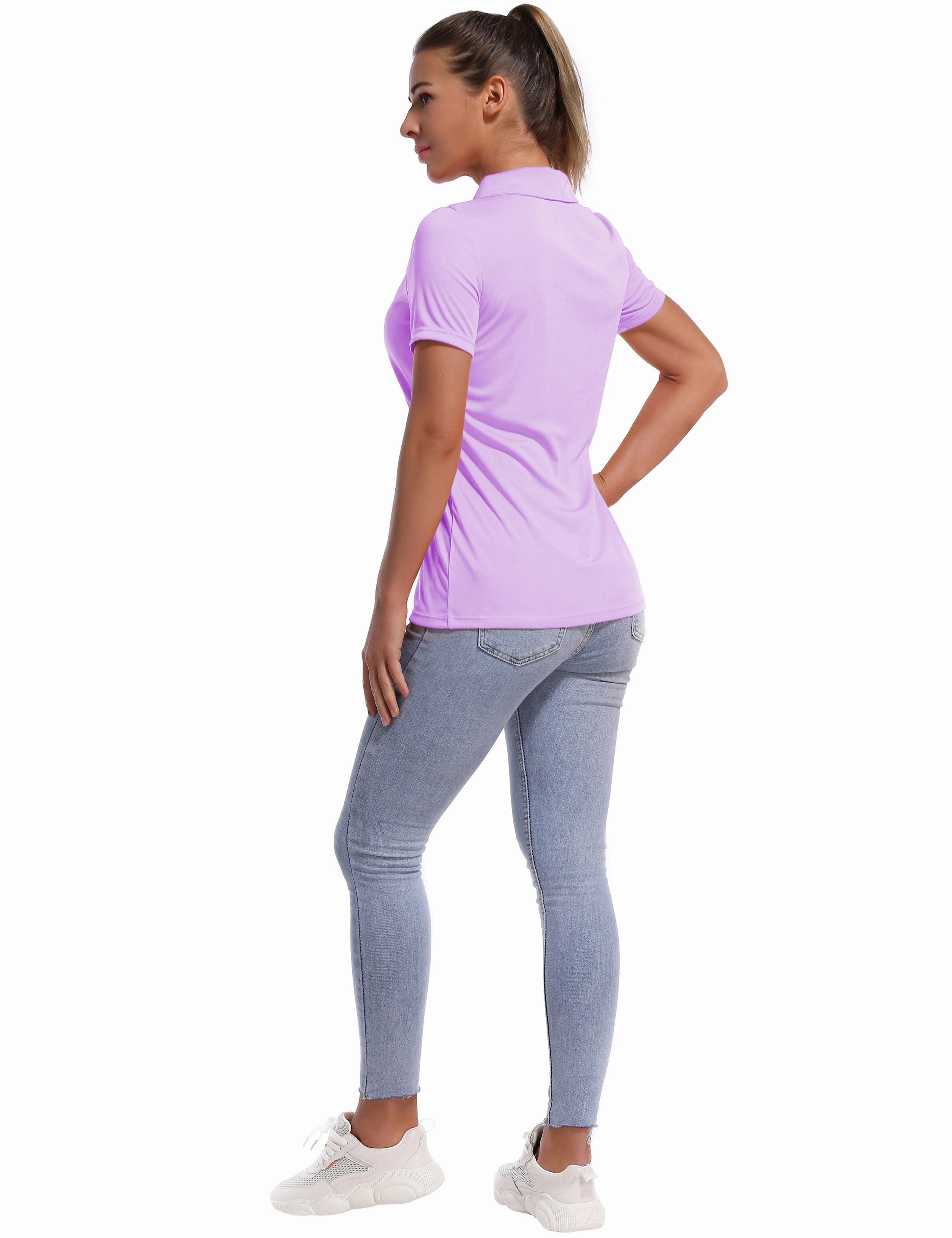 Short Sleeve Slim Fit Polo Shirt purple_Running