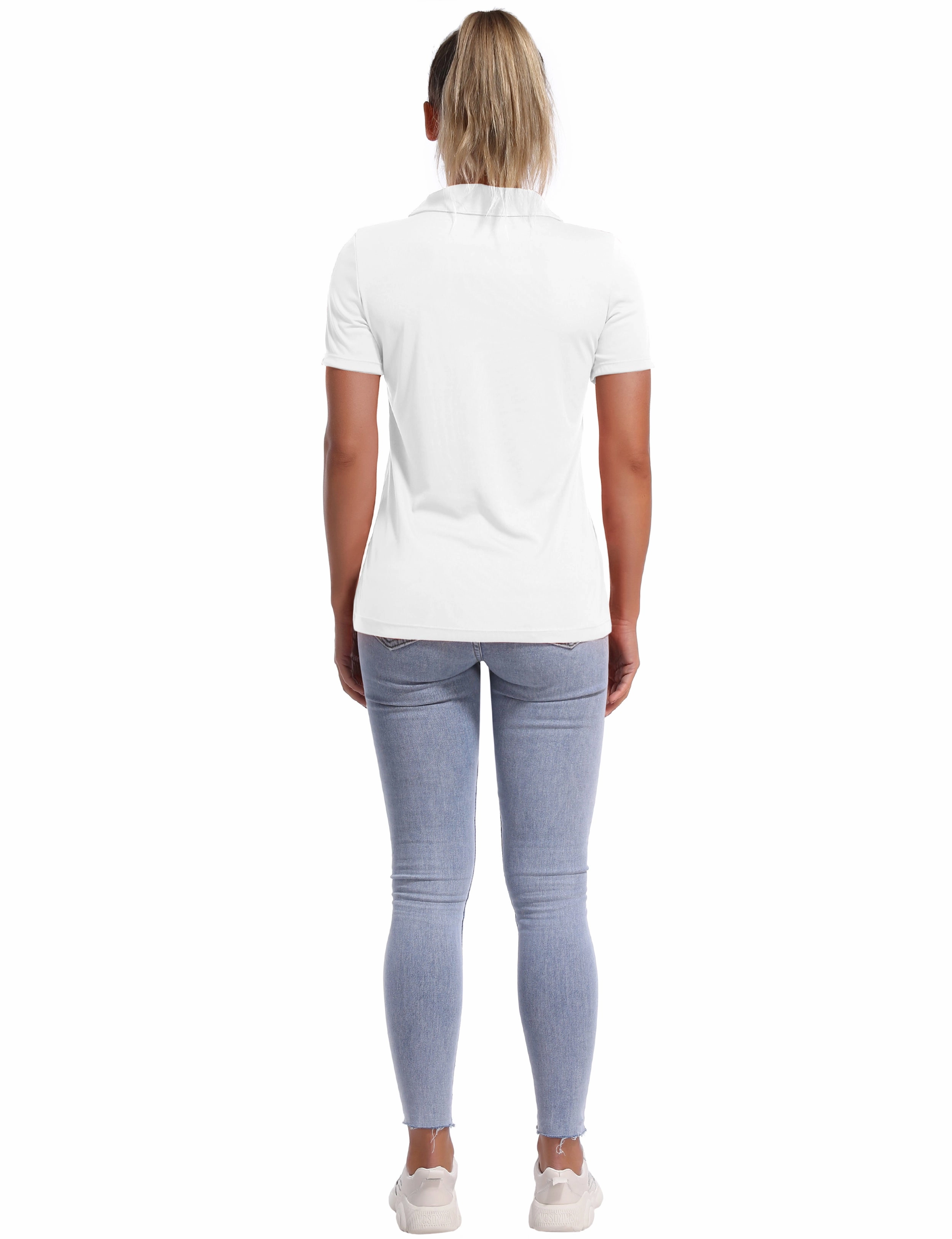 Short Sleeve Slim Fit Polo Shirt white_Biking