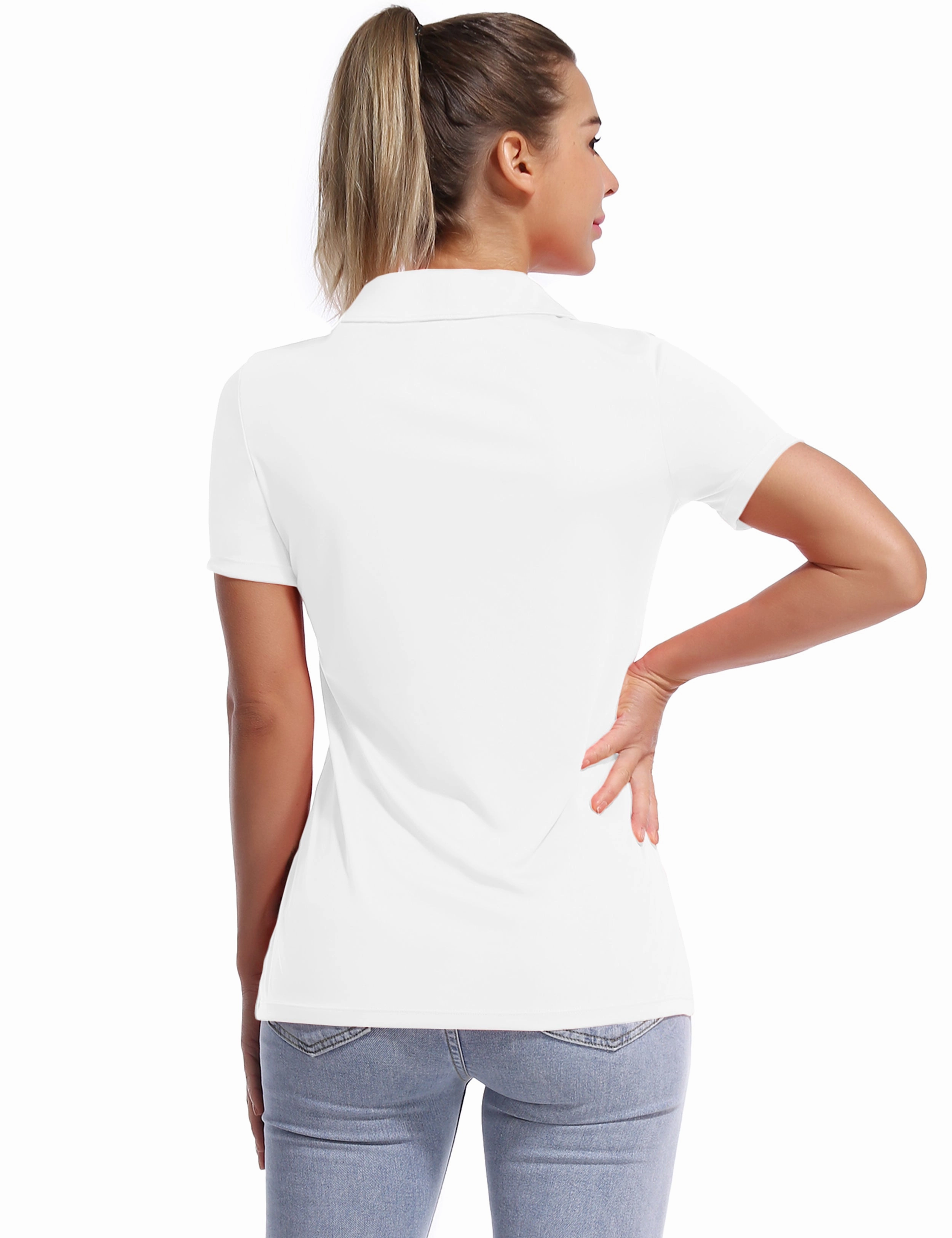 Short Sleeve Slim Fit Polo Shirt white_Biking
