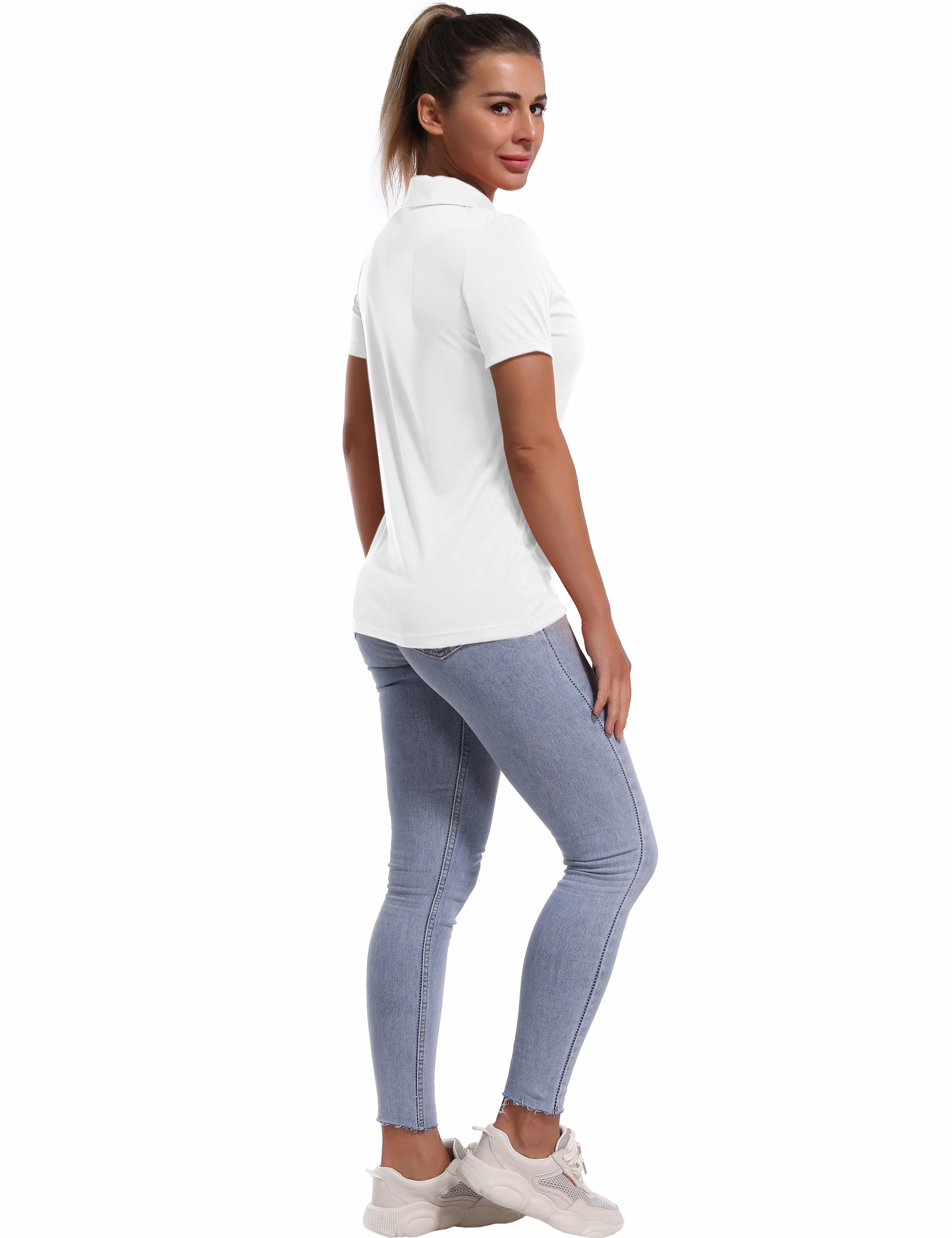 Short Sleeve Slim Fit Polo Shirt white_Jogging