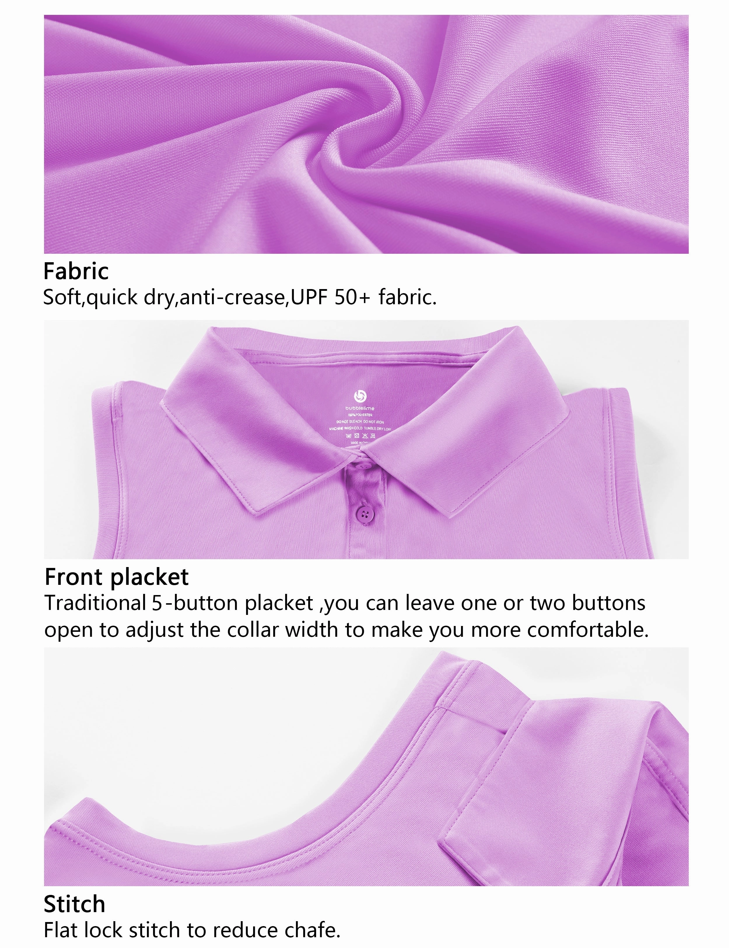 Sleeveless Slim Fit Polo Shirt purple_Jogging