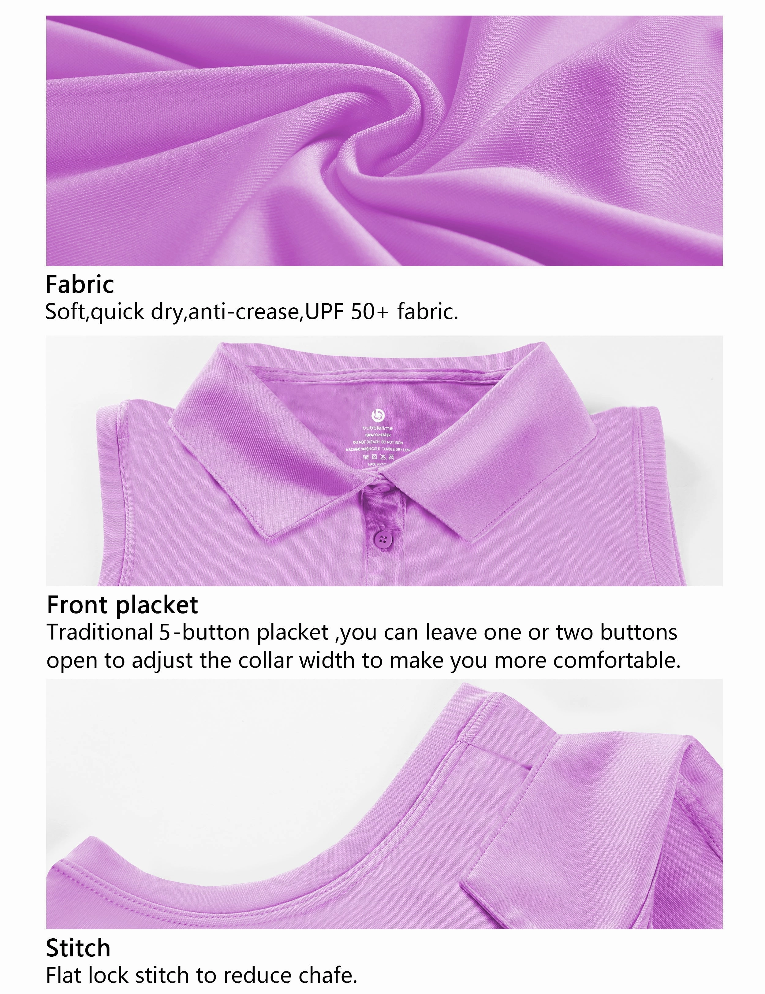 Sleeveless Slim Fit Polo Shirt purple_Plus Size