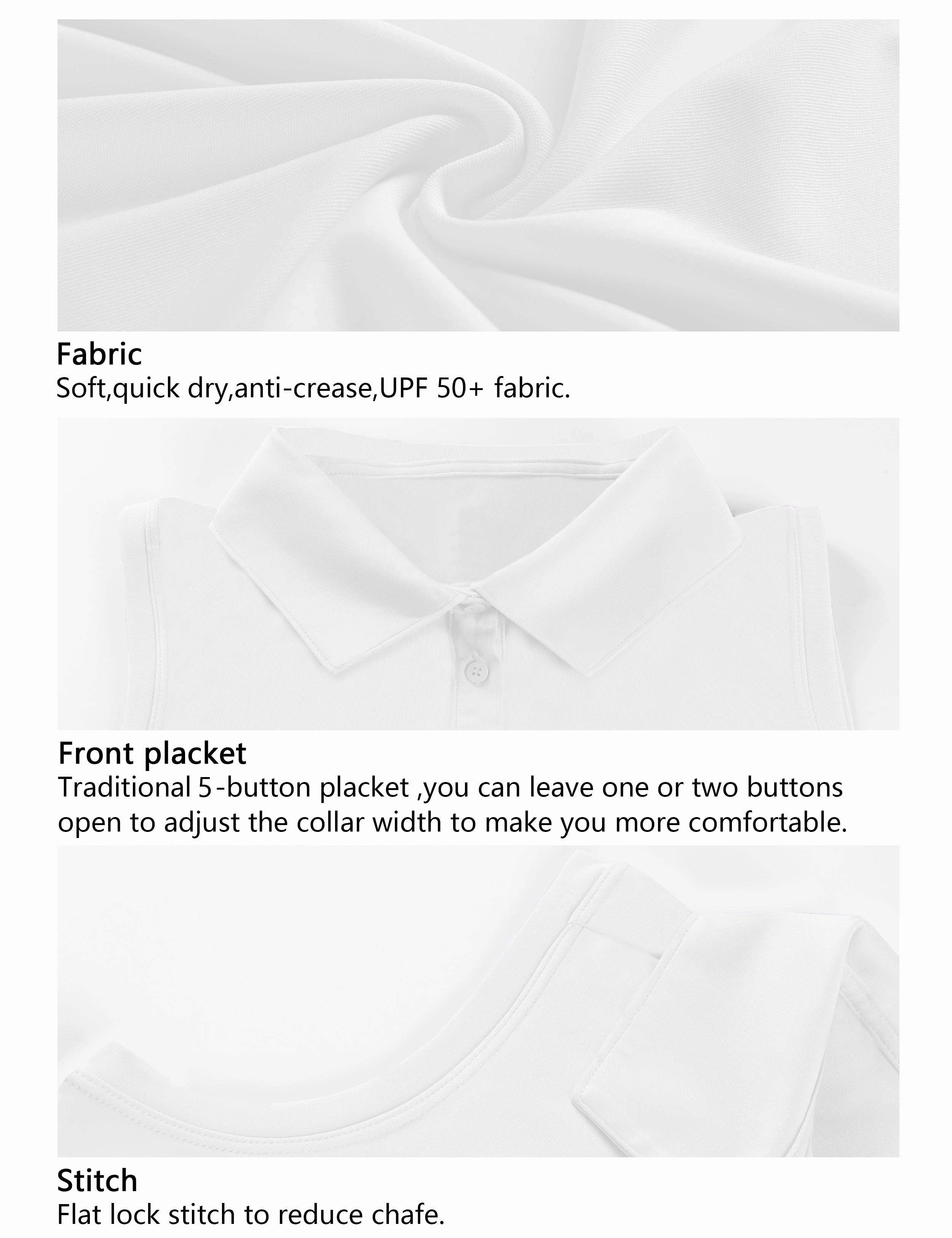 Sleeveless Slim Fit Polo Shirt white_Plus Size