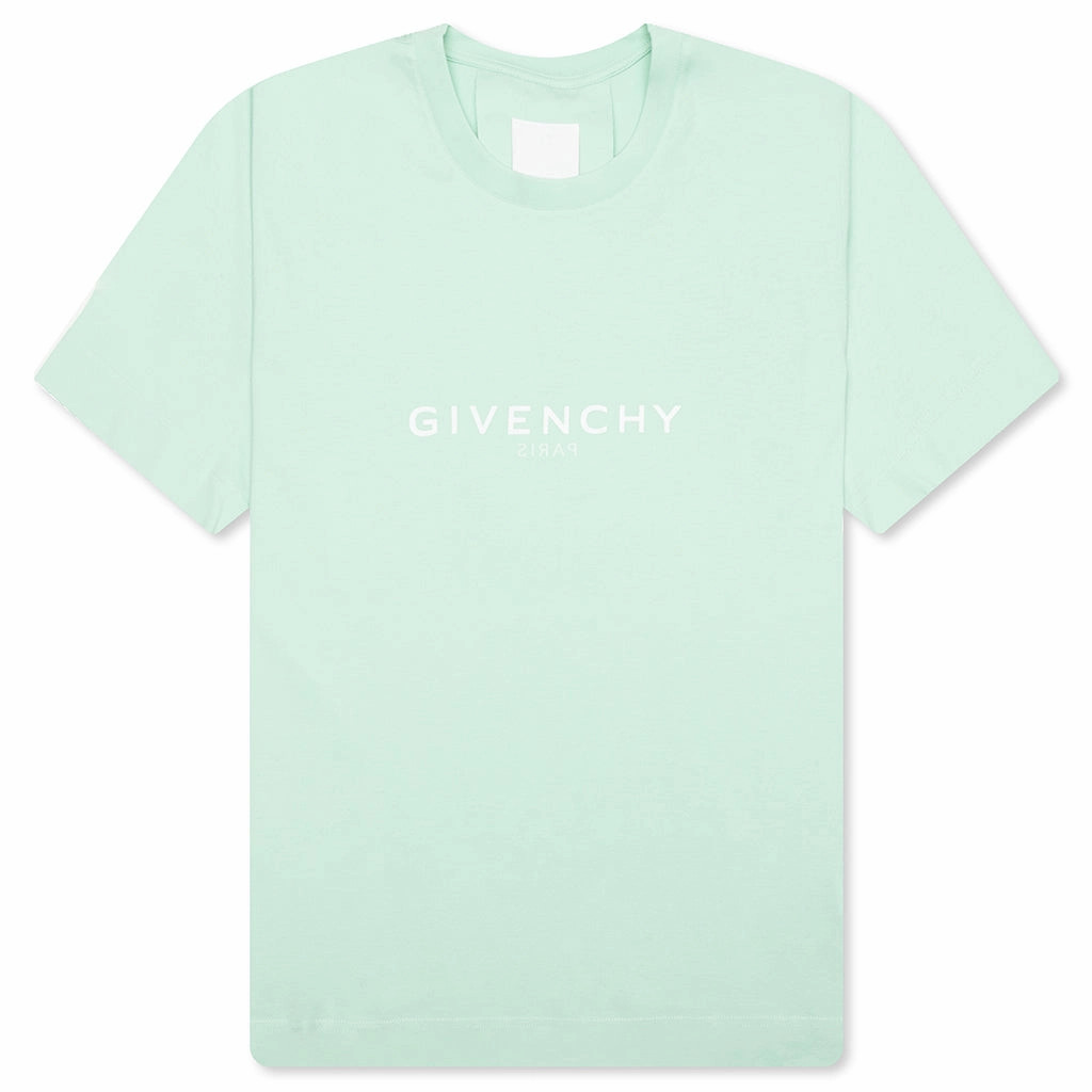 Slim Fit Reverse Print T-Shirt - Aqua Green