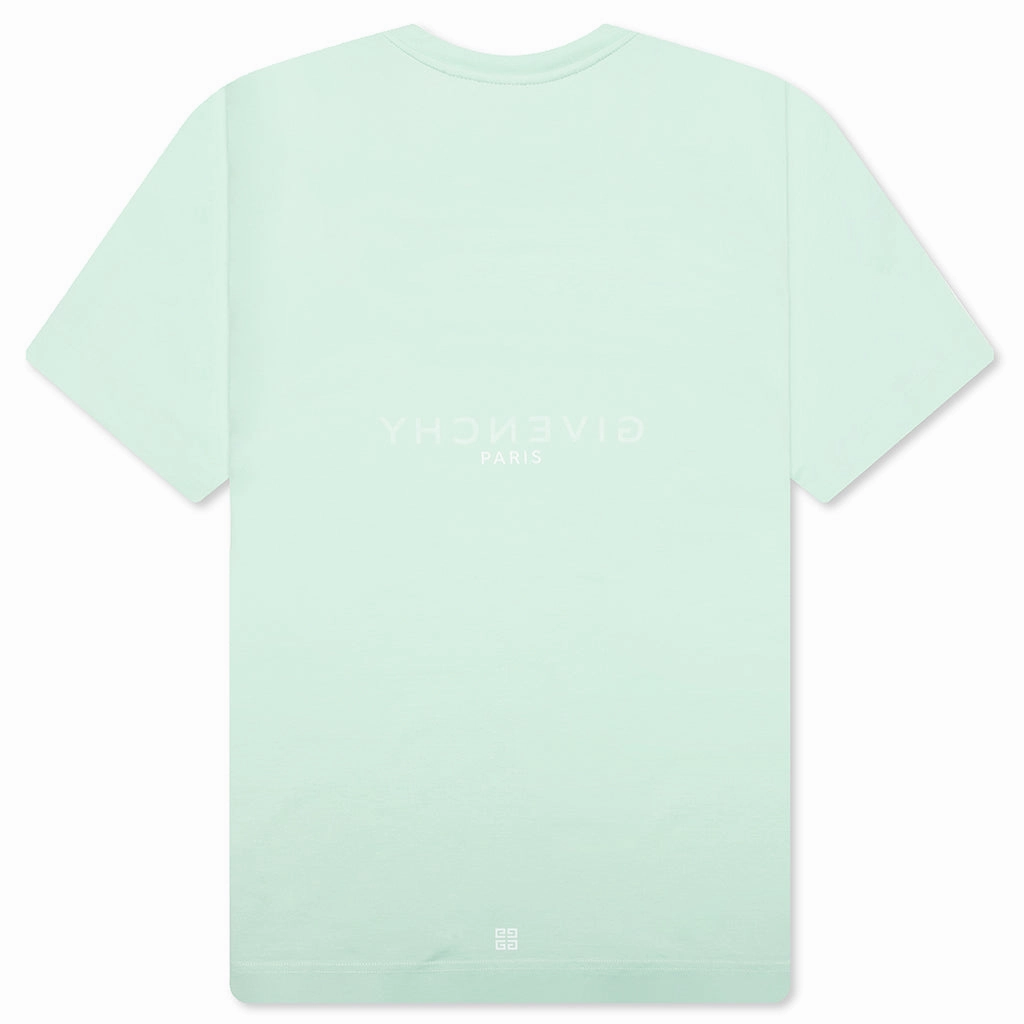 Slim Fit Reverse Print T-Shirt - Aqua Green
