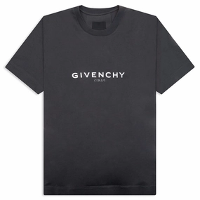 Slim Fit Reverse Print T-Shirt - Charcoal