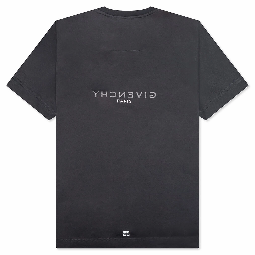 Slim Fit Reverse Print T-Shirt - Charcoal