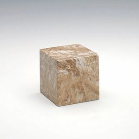 Small Cube Cultured Marble Urn in Syrocco
