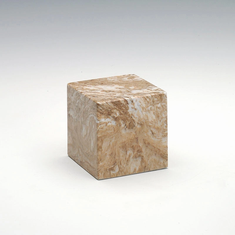 Small Cube Cultured Marble Urn in Syrocco
