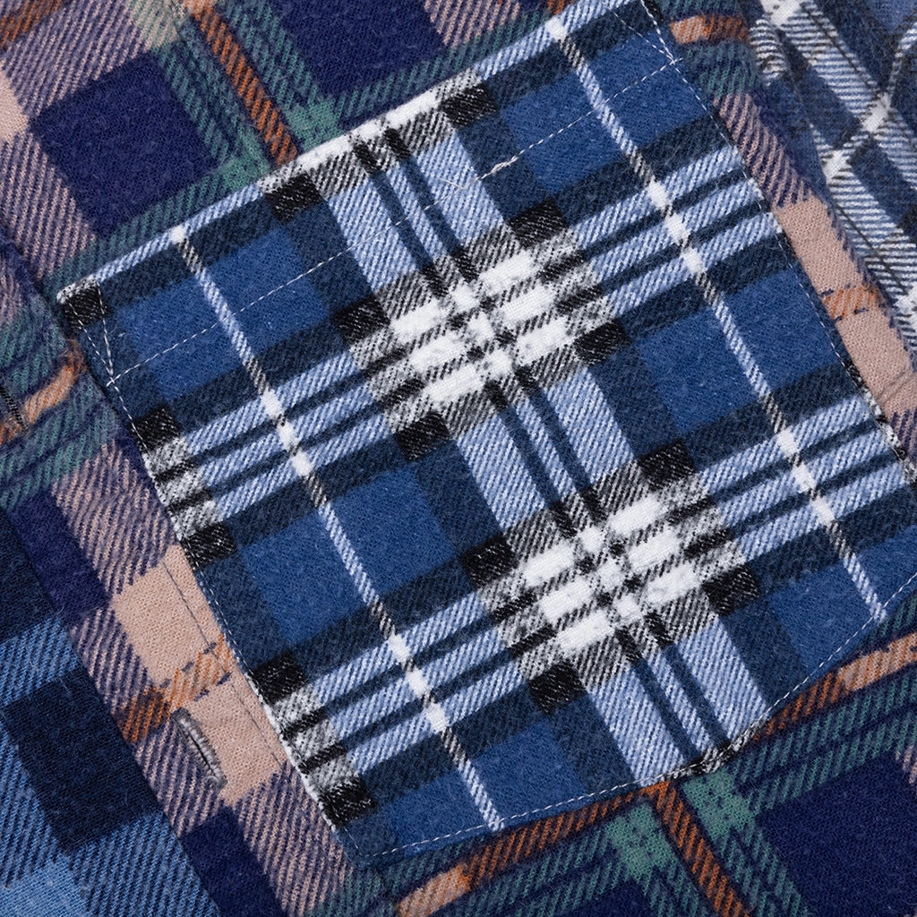 Straight Hem Flannel Shirt - Assorted