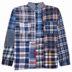 Straight Hem Flannel Shirt - Assorted