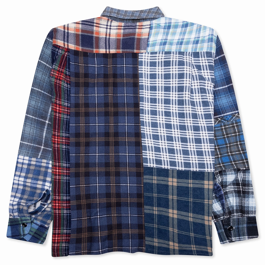 Straight Hem Flannel Shirt - Assorted