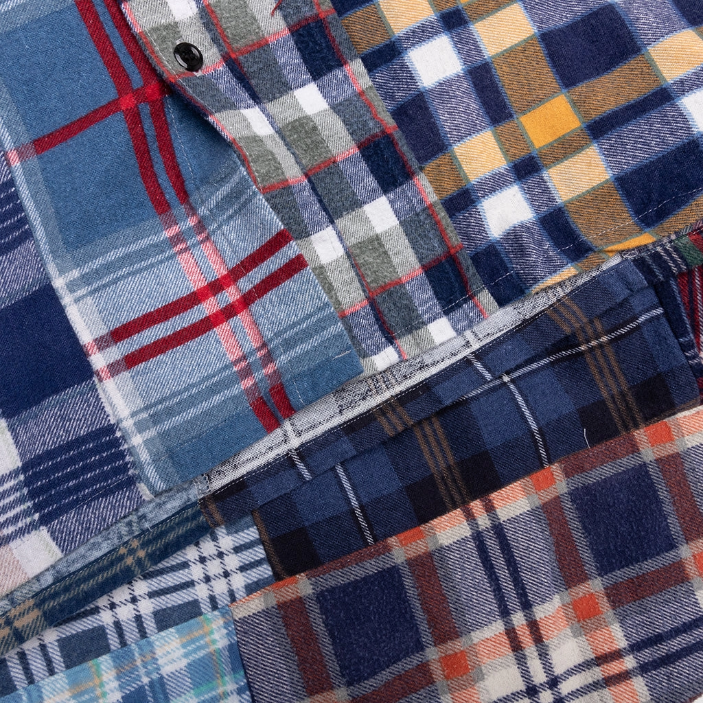 Straight Hem Flannel Shirt - Assorted