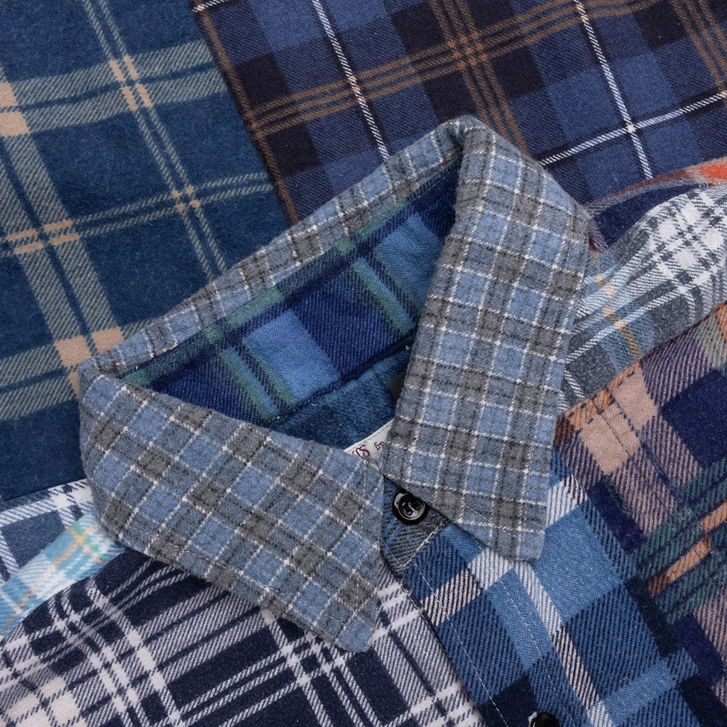 Straight Hem Flannel Shirt - Assorted