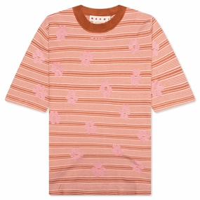 Striped Floral T-Shirt - Pink Gummy