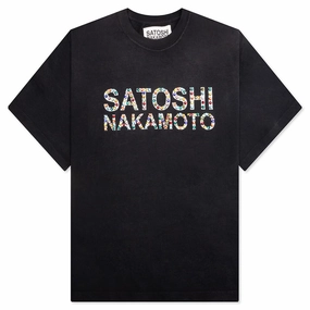 Studded Logo Tee - Washed Black