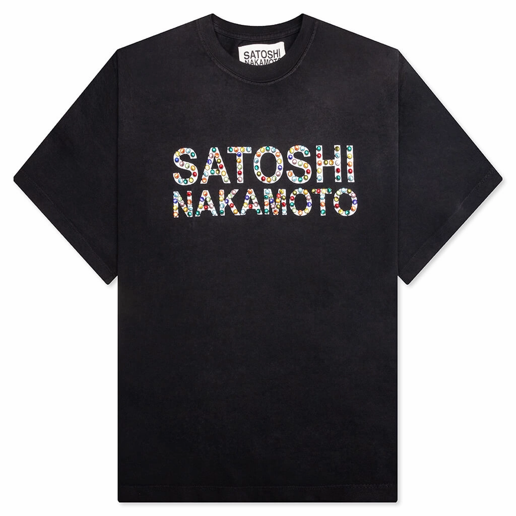 Studded Logo Tee - Washed Black