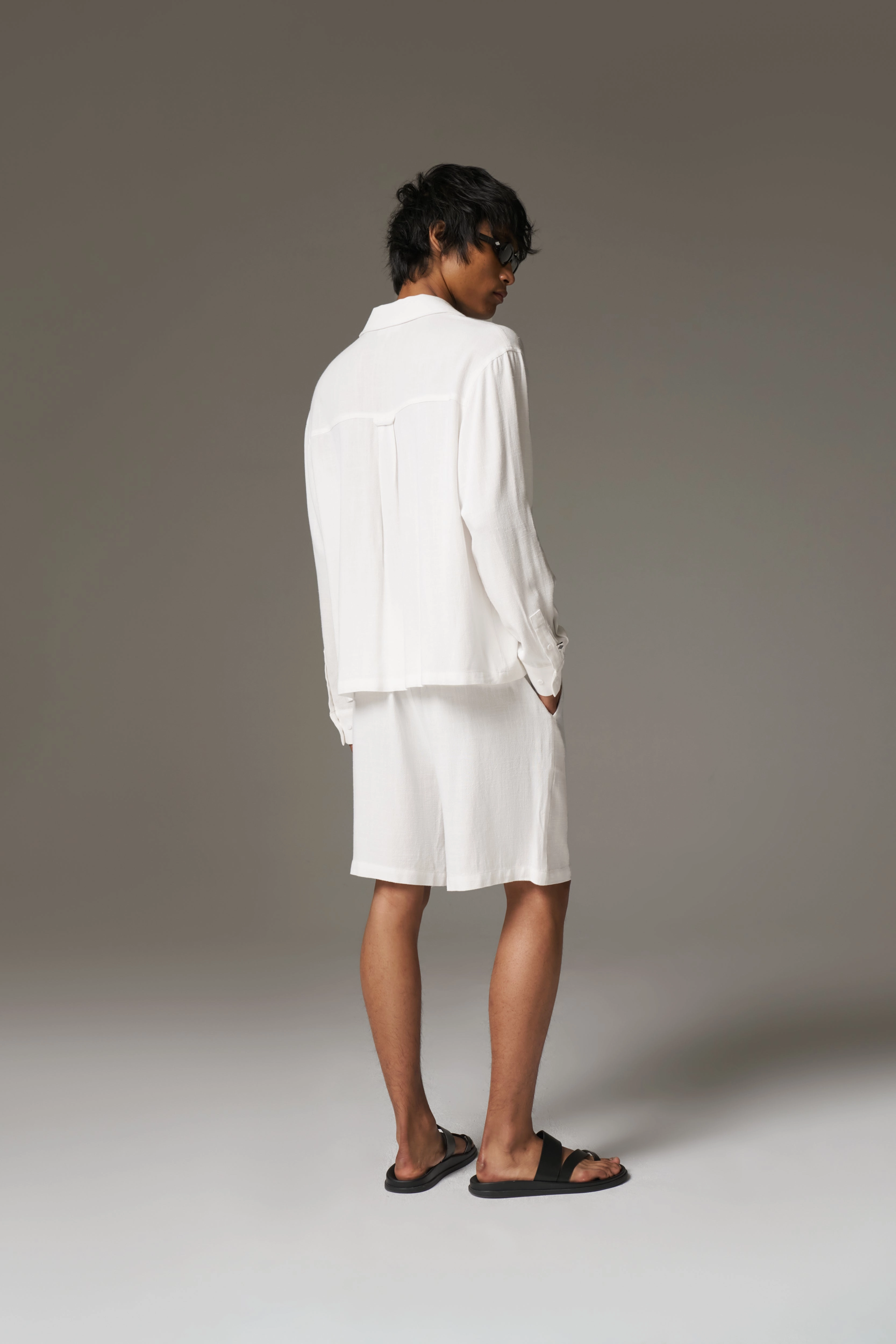 TEXTURED WOVEN SHIRT - WHITE