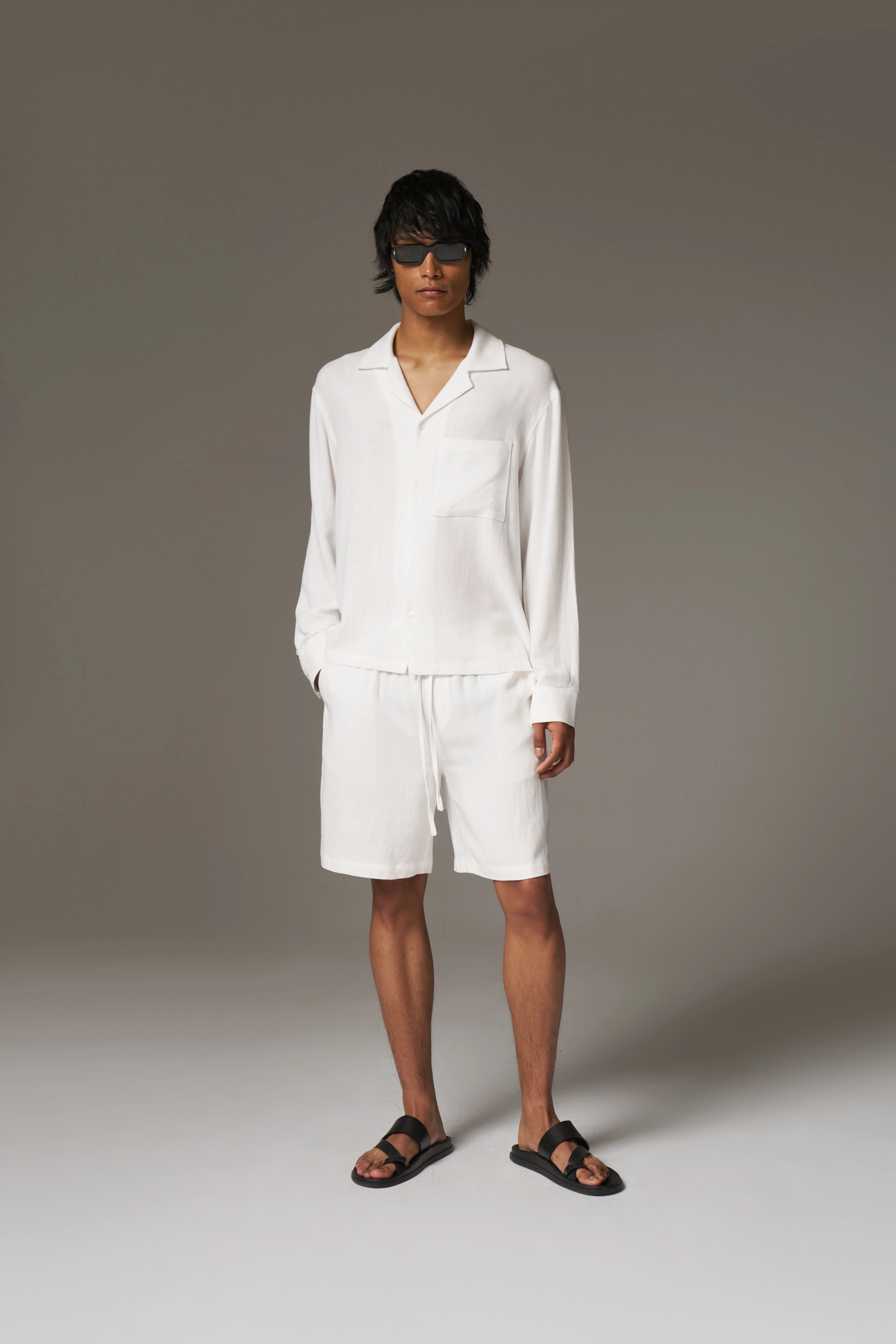 TEXTURED WOVEN SHIRT - WHITE